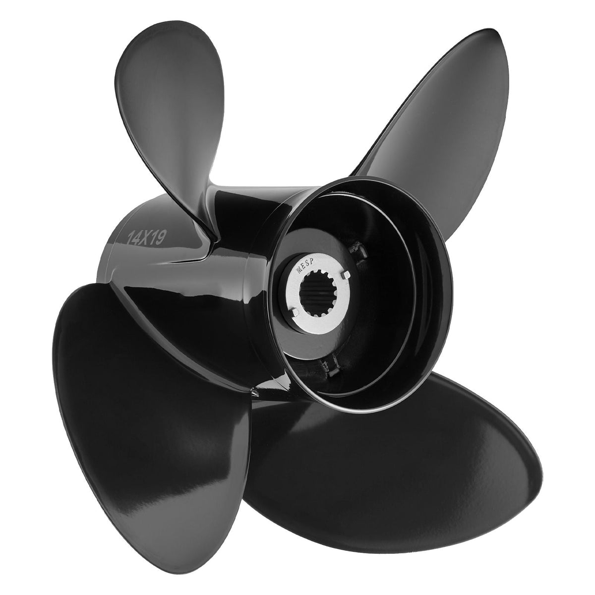 Outboard Propeller, Upgrade OEM 15 Spline Tooth Aluminum Outboard Boat Propeller Fit Mercury/Mariner Engines 135-300 HP, 4-3/4" Gearcase, 4-Blade, RH (Right Hand Rotation), OEM No. 48-8M0084495