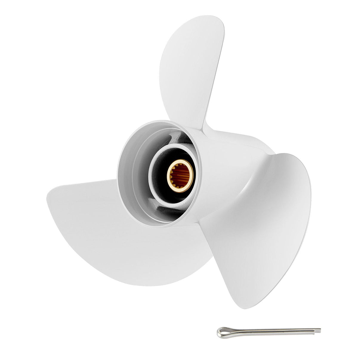Outboard Propeller, Upgrade OEM 15 Spline Tooth Aluminum Outboard Boat Propeller Fit Yamaha Engines 60-130 HP, 4-1/4" Gearcase, 3-Blade, RH (Right Hand Rotation), OEM Parts No. 6E5-45947-00-EL