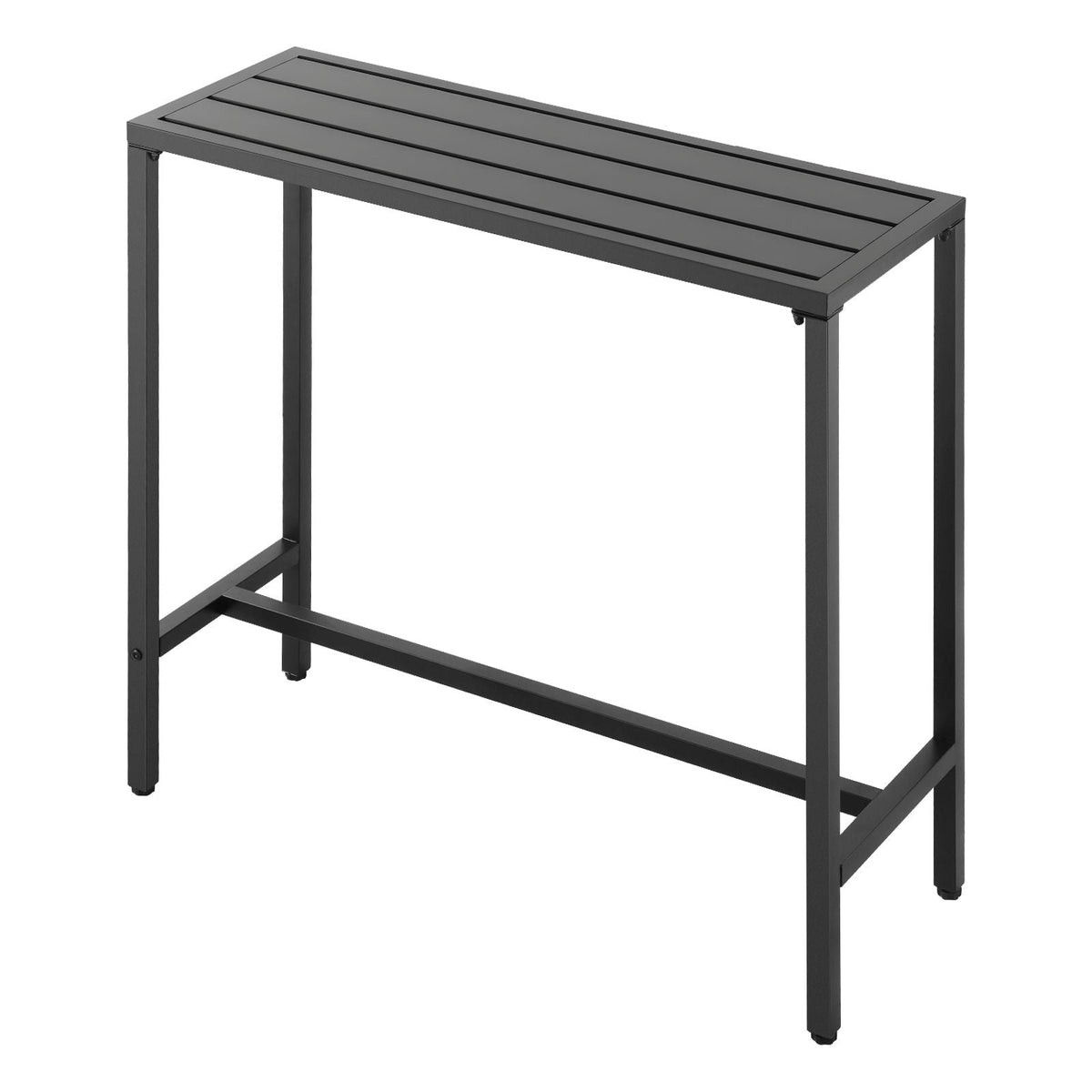 Outdoor Bar Table, 39.4 x 15 in Patio Bar Table, Waterproof Top & Sturdy Metal Frame, Rectangle Counter Height Dining Tables, Outdoor Furniture for Balcony, Yard, Hot Tub, Poolside, Indoor