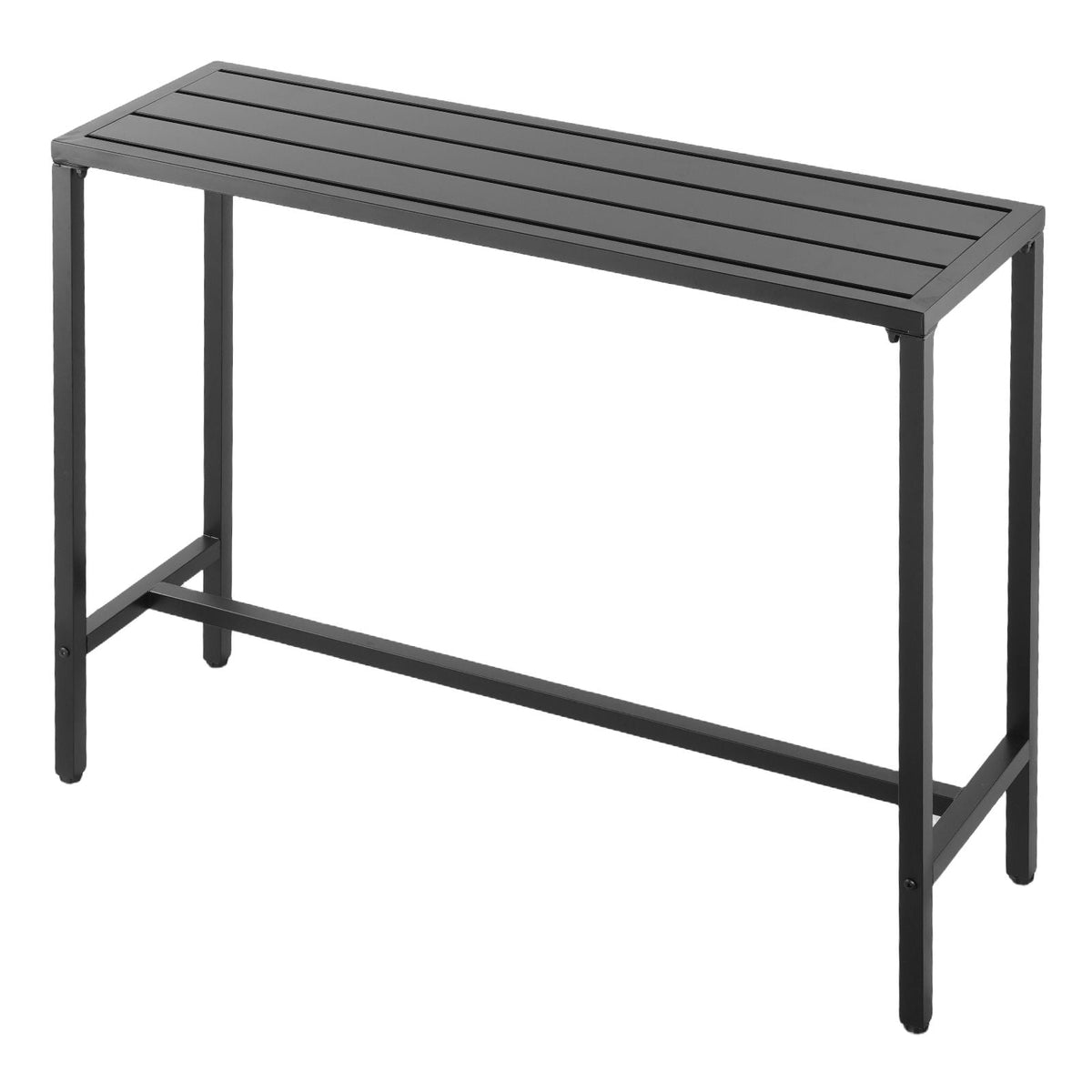 Outdoor Bar Table, 47 x 15 in Patio Bar Table, Waterproof Top & Sturdy Metal Frame, Rectangle Counter Height Dining Tables, Outdoor Furniture for Balcony, Yard, Hot Tub, Poolside, Indoor