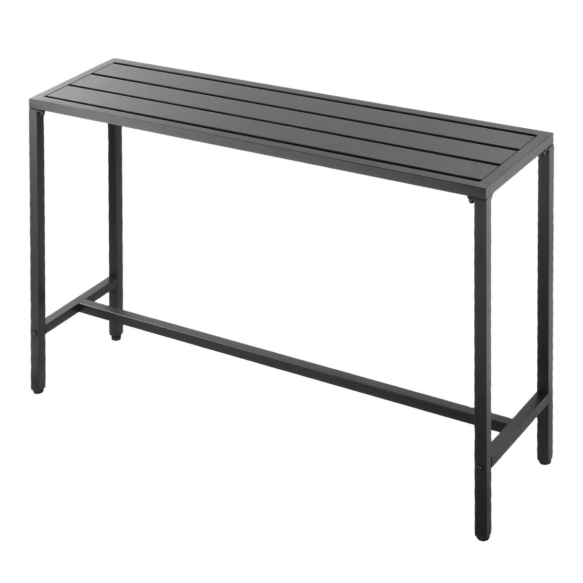 Outdoor Bar Table, 55 x 15 in Patio Bar Table, Waterproof Top & Sturdy Metal Frame, Rectangle Counter Height Dining Tables, Outdoor Furniture for Balcony, Yard, Hot Tub, Poolside, Indoor