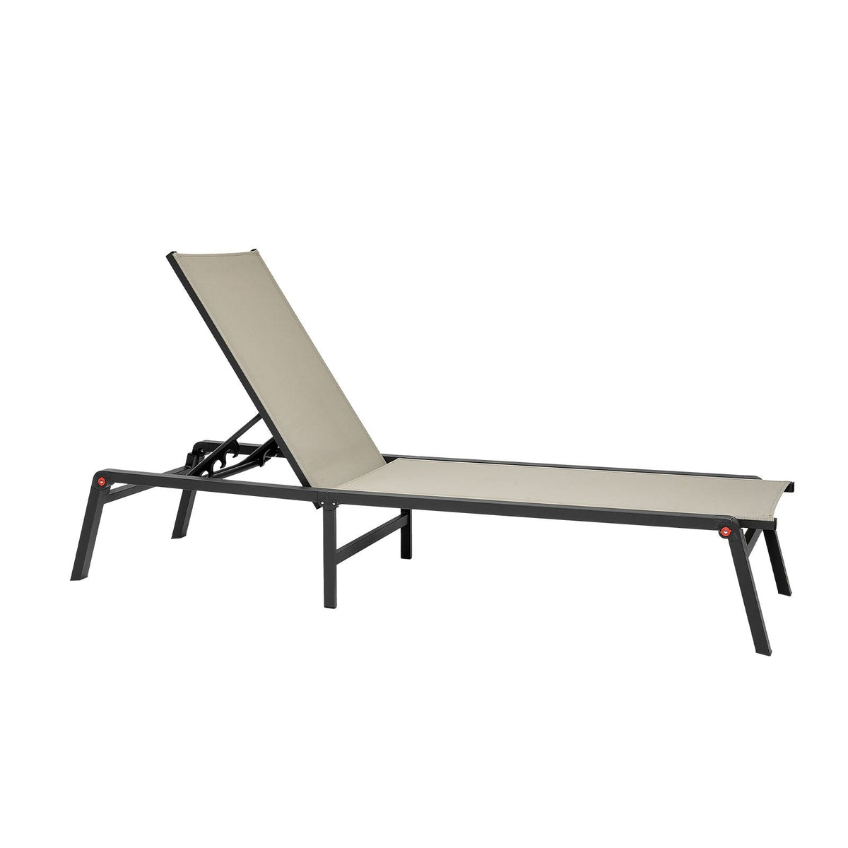 Outdoor Chaise Lounge Chair, 400 lbs Weight Capacity, Foldable Sun Tanning Chair, 5 Adjustable Positions, Easy Assembly, Heavy Duty Aluminum Pool Recliner Lounge Chairs, for Beach Yard Patio