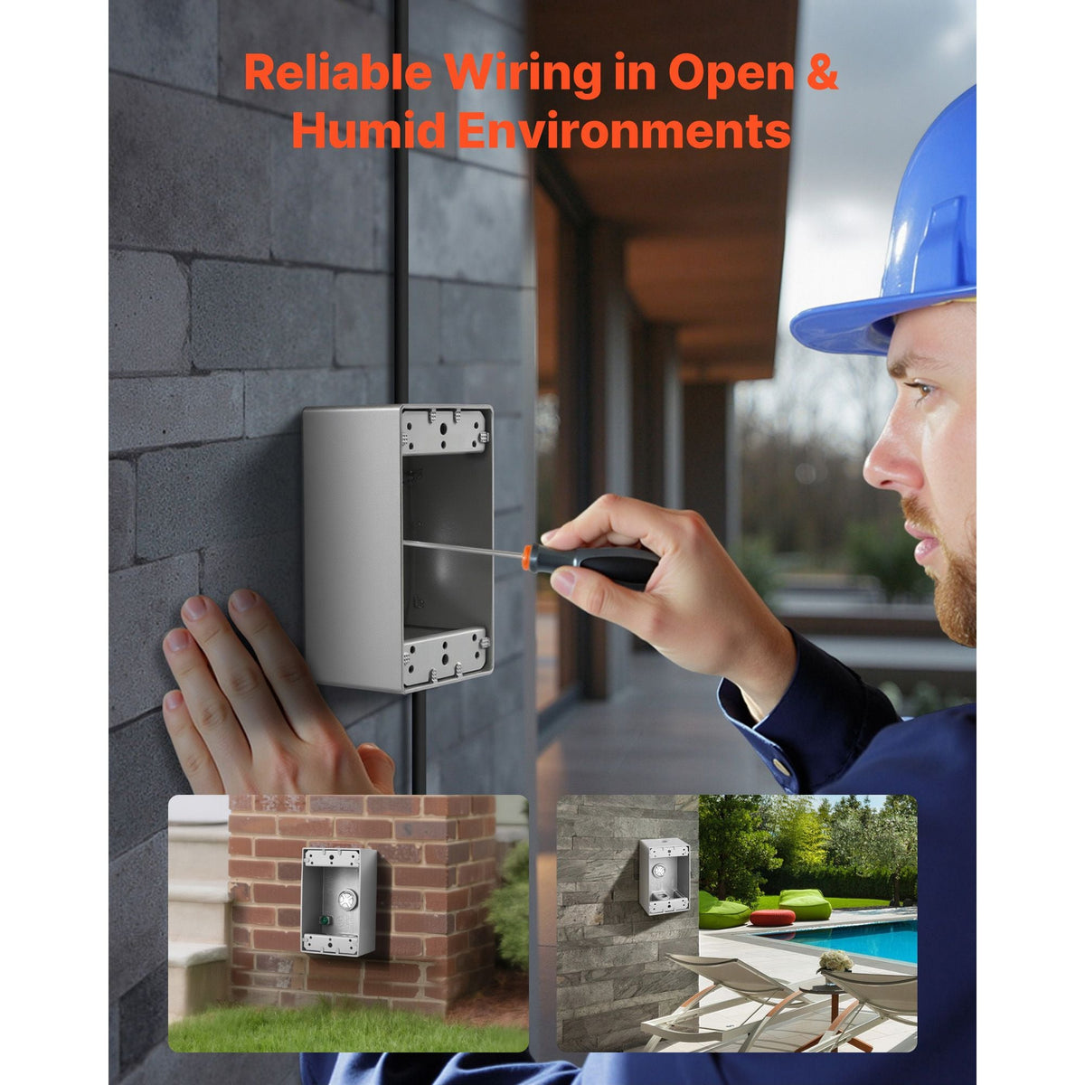 Outdoor Electrical Box, 4.5 x 2.8 x 2 in, Weatherproof Outlet Junction Box, Suitable 1/2-Inch or 3/4-Inch Electrical Conduit, 18.3 Cu.In Large Capacity Plug Receptacle Protector, 4PCS, Gray