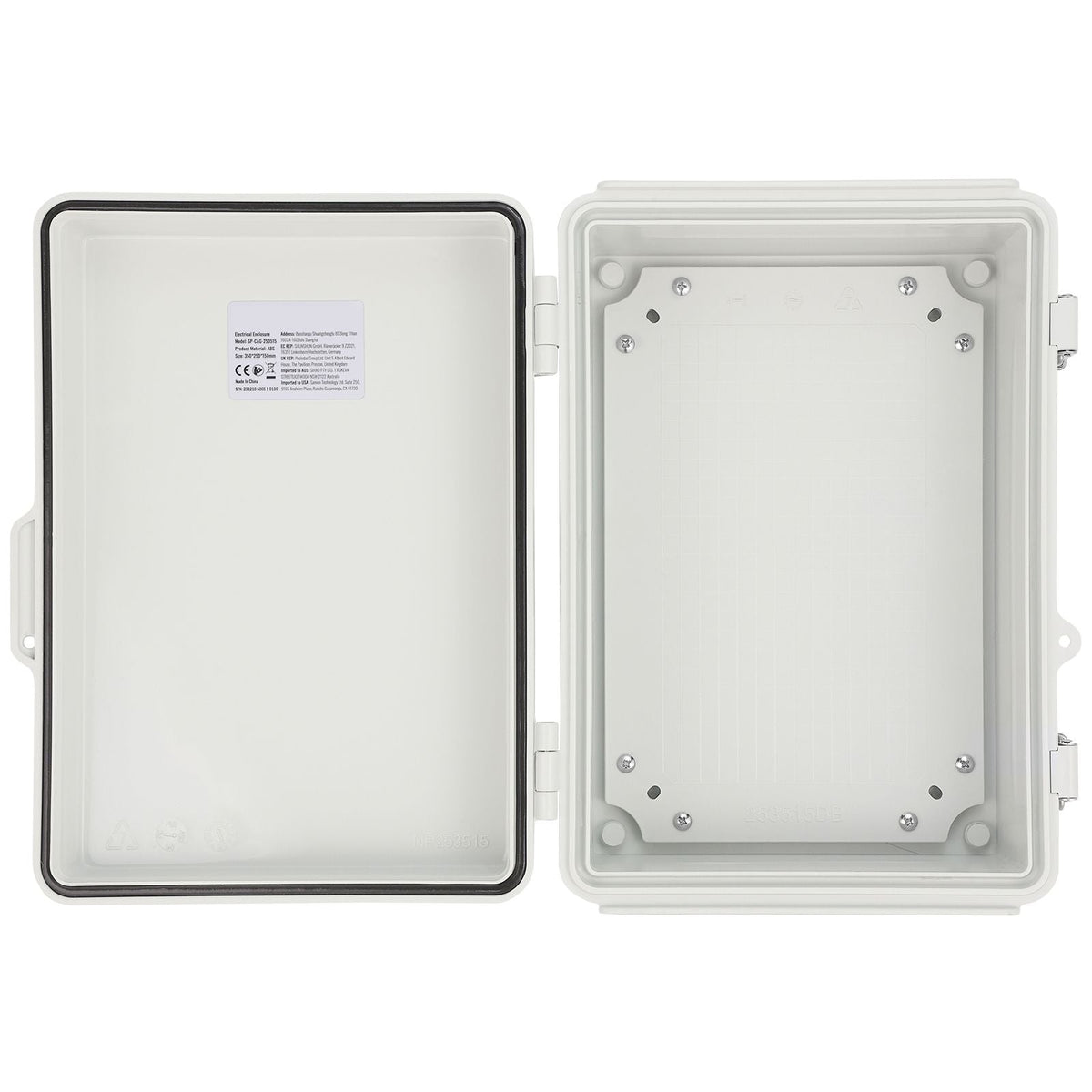 Outdoor Electrical Junction Box, 11.81 x 7.87 x 7.08 in, ABS Plastic Electrical Enclosure Box with Hinged Cover Stainless Steel Latch, IP67 Dustproof Waterproof for Outdoor Electrical Projects