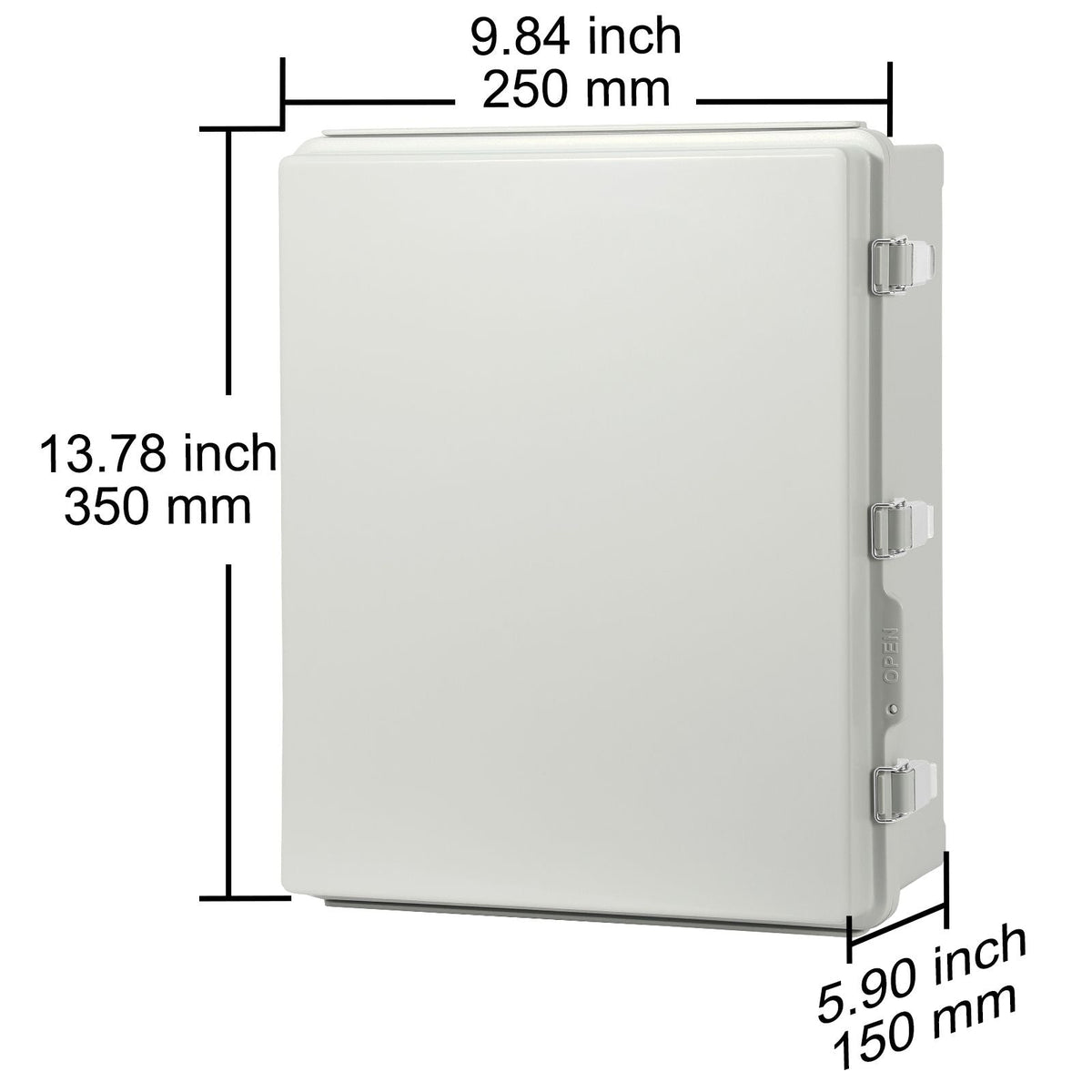 Outdoor Electrical Junction Box, 13.78 x 9.84 x 5.90 in, ABS Plastic Electrical Enclosure Box with Hinged Cover Stainless Steel Latch, IP67 Dustproof Waterproof for Outdoor Electrical Projects