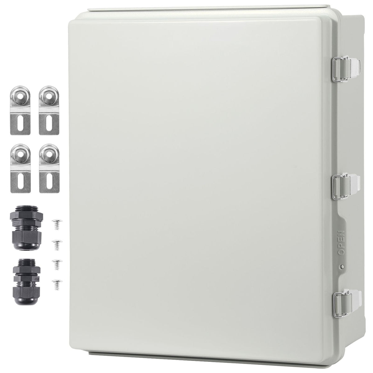 Outdoor Electrical Junction Box, 13.78 x 9.84 x 5.90 in, ABS Plastic Electrical Enclosure Box with Hinged Cover Stainless Steel Latch, IP67 Dustproof Waterproof for Outdoor Electrical Projects