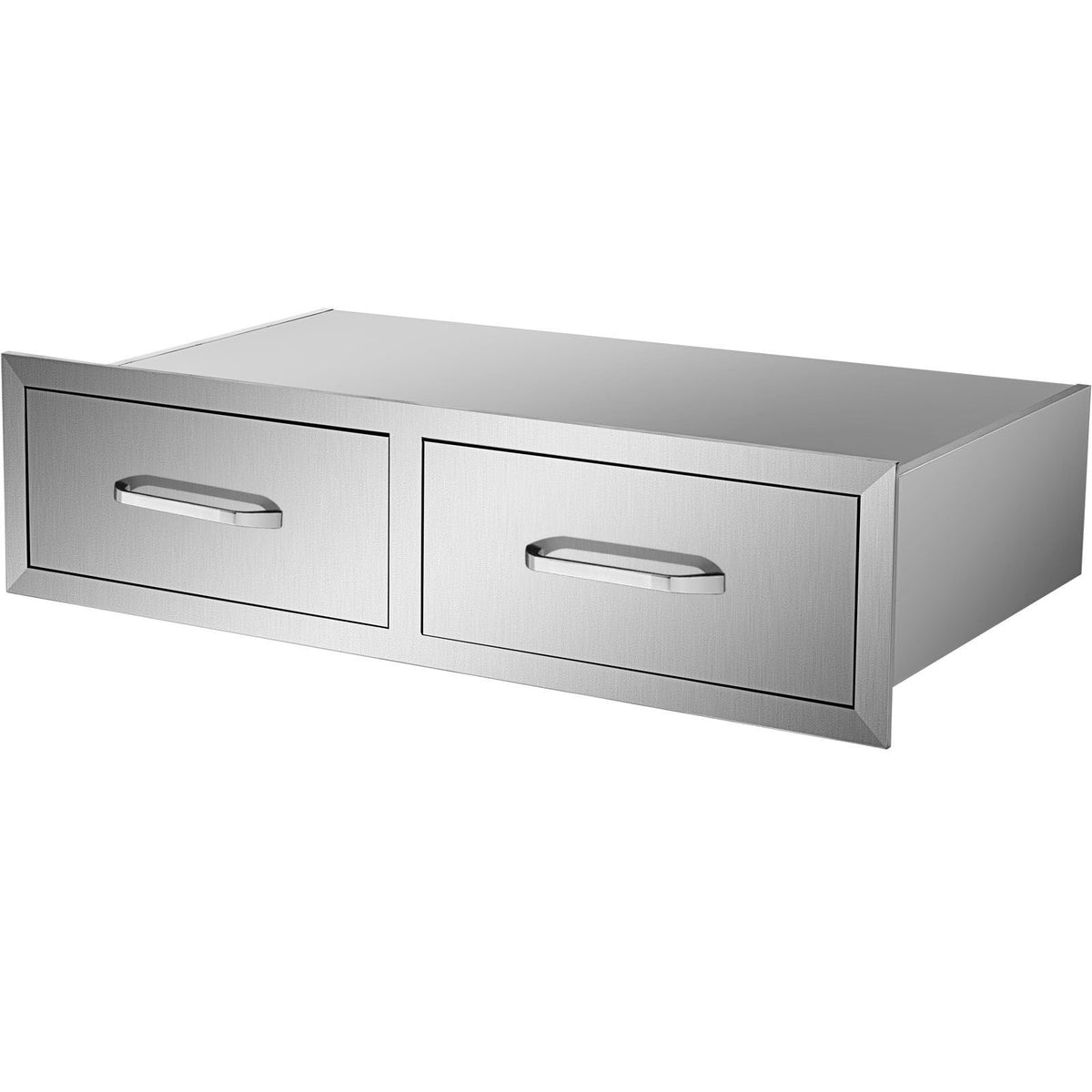 Outdoor Kitchen Drawers 30" W x 10" H x 20" D, Horizontal Double BBQ Access Drawers Stainless Steel with Handle, BBQ Island Drawers for Outdoor Kitchens or Patio Grill Station