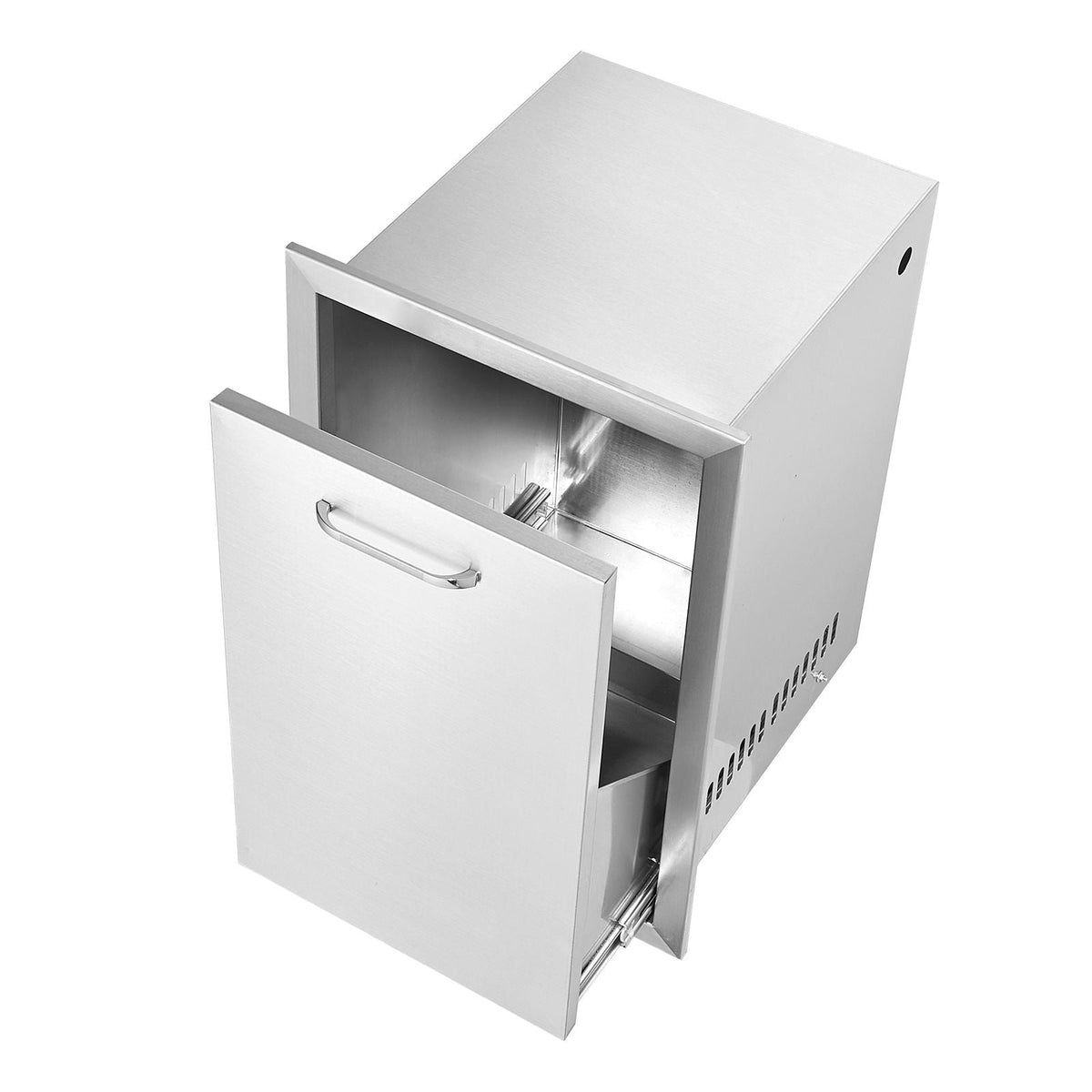 Outdoor Kitchen Propane Tank Drawer 16Wx24.4Hx16D Inch Stainless Steel Pull Out Trash Drawer with Handle for Outdoor Kitchen BBQ Island