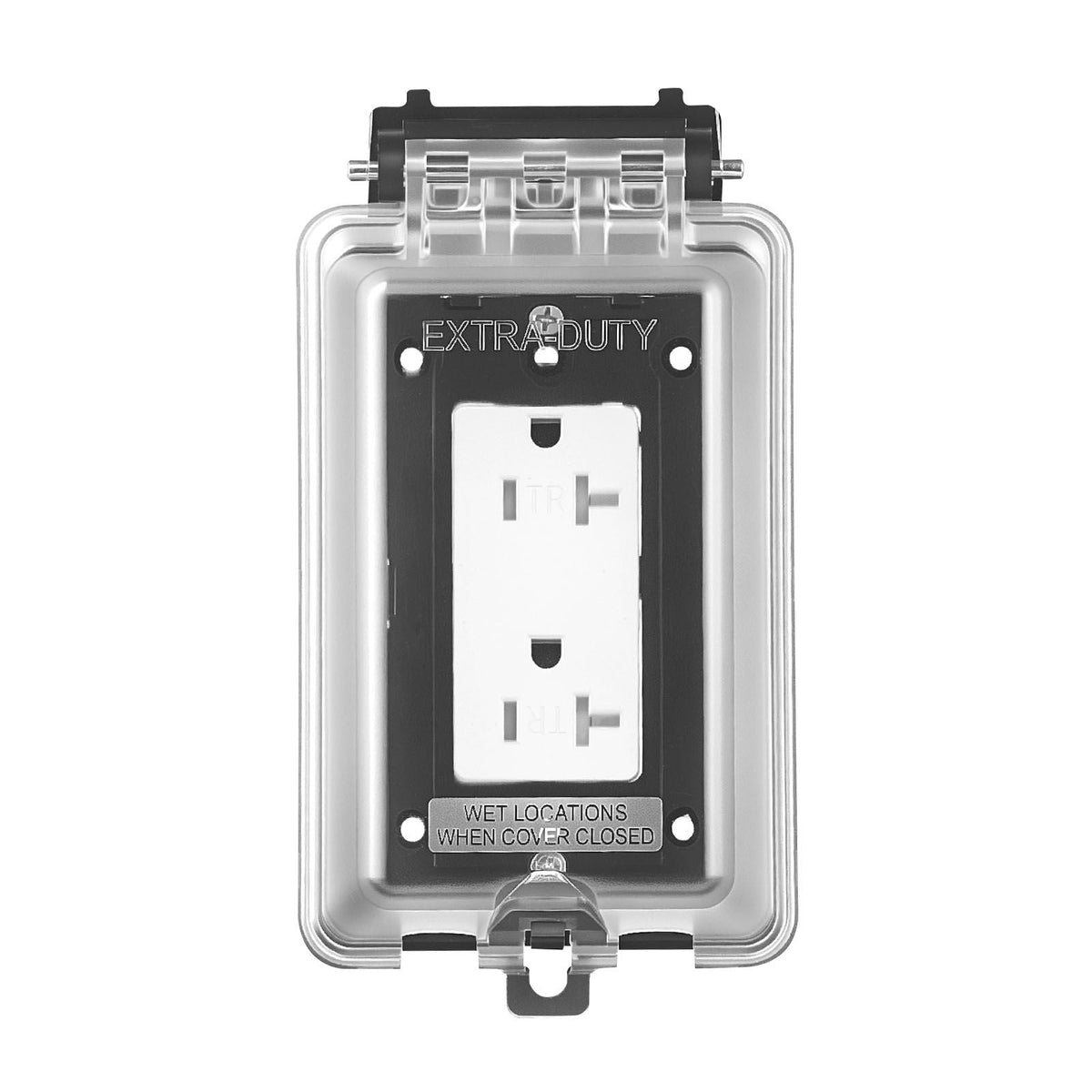 Outdoor Outlet Cover, 1-Gang Weatherproof Electrical Outlet Cover with Lockable Design, High-Strength PC Material, 6-in-1 Outside Receptacle Socket, Horizontal/Vertical for Easy Installation