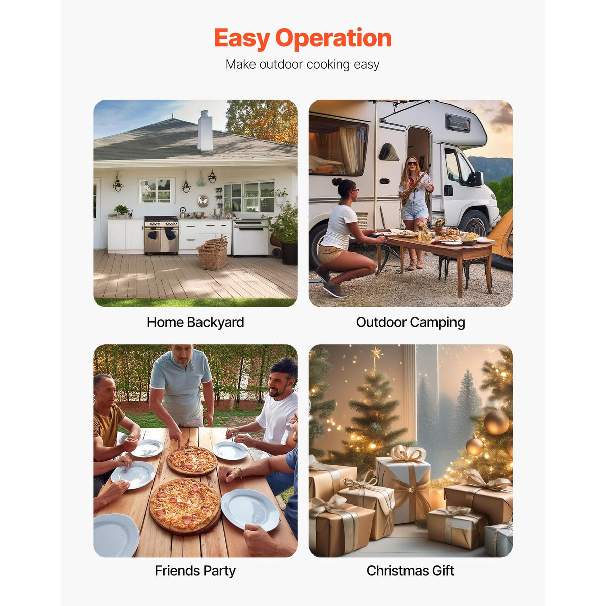 Outdoor Pizza Oven, 12 Inch Wood Fired Pizza Ovens, Pellet Pizza-Stove with Thermometer, Portable Pizza-Maker for Outside Backyard Patio Camping, Pizza-Stone, Carry Bag, Shovel, Black