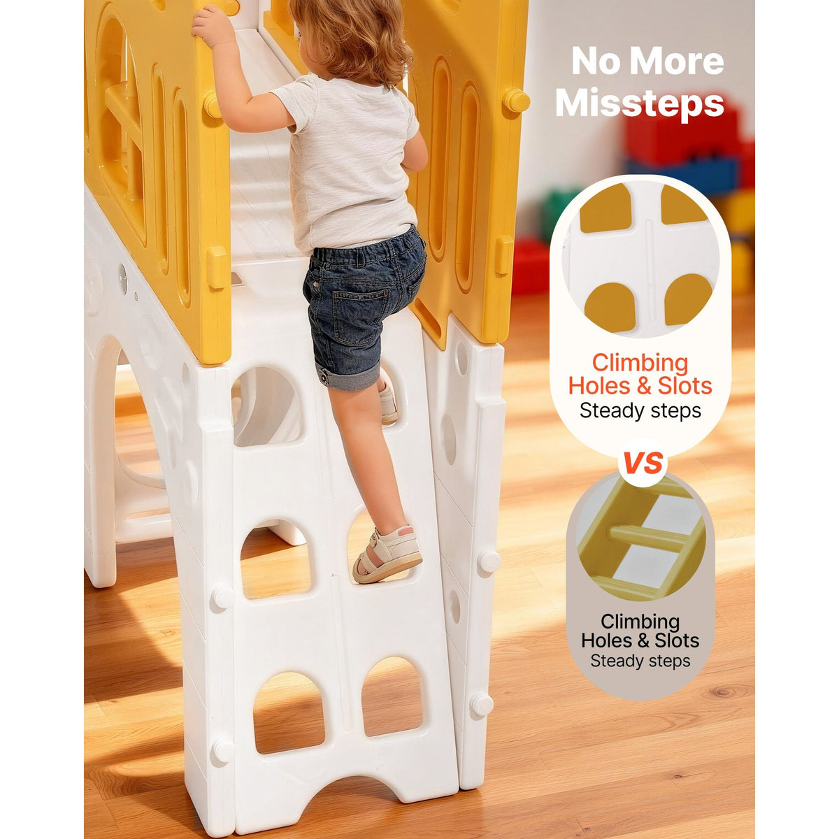 Outdoor Playhouse, Versatile Toddler Playground with Slide, Basketball, Telescope, Steering Wheel, Crawling Tunnel, Sales Window, Toddler Playset for Aged 1+, Open Play Structure, HDPE Plastic