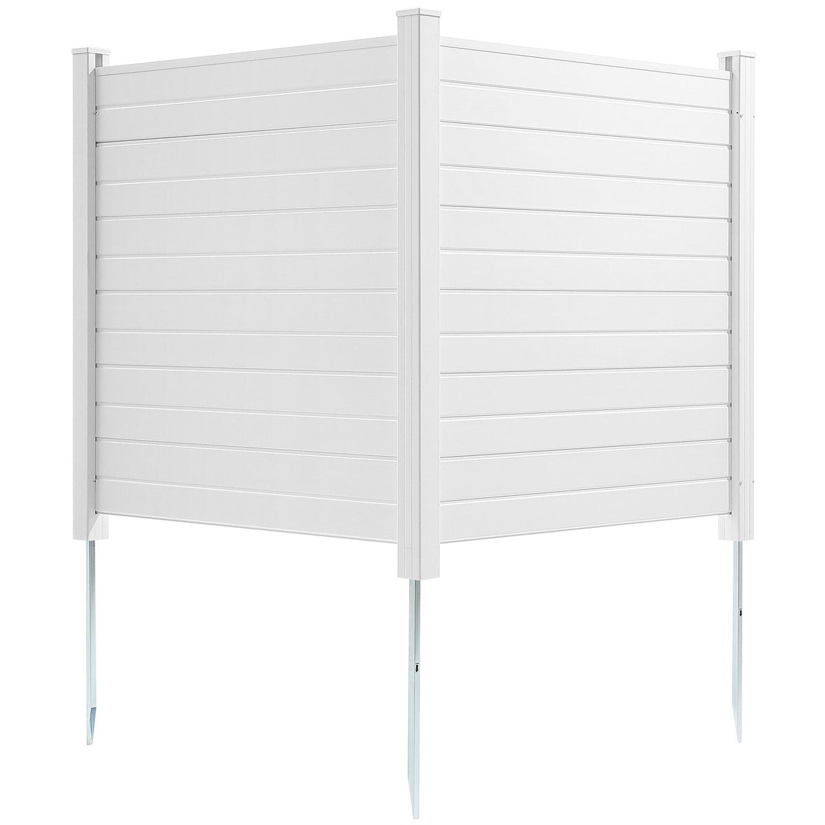 Outdoor Privacy Screens, 50" W x 50" H Air Conditioner Fence, Pool Equipment Enclosure, Horizontal Vinyl Privacy Fence, Perfect to Enclose Trash Can and A/C Units (2-Panel)