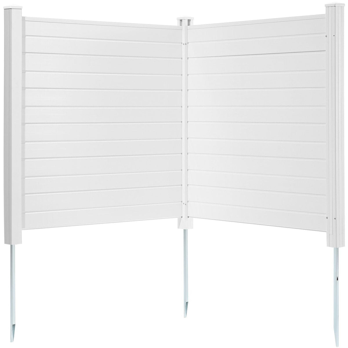 Outdoor Privacy Screens, 50" W x 50" H Air Conditioner Fence, Pool Equipment Enclosure, Horizontal Vinyl Privacy Fence, Perfect to Enclose Trash Can and A/C Units (2-Panel)