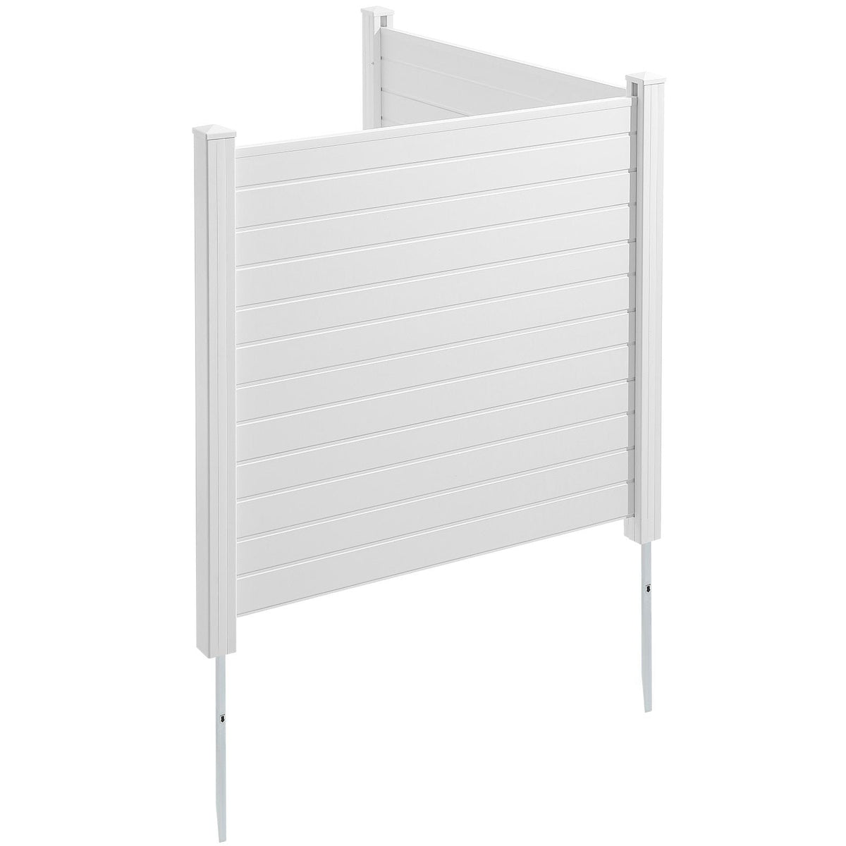 Outdoor Privacy Screens, 50" W x 50" H Air Conditioner Fence, Pool Equipment Enclosure, Horizontal Vinyl Privacy Fence, Perfect to Enclose Trash Can and A/C Units (2-Panel)
