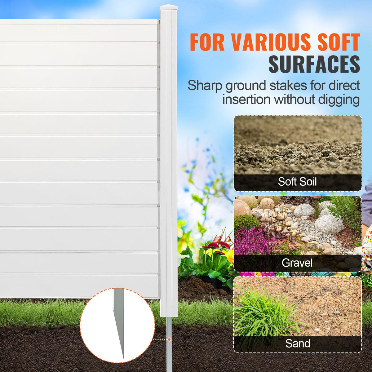 Outdoor Privacy Screens, 50" W x 50" H Air Conditioner Fence, Pool Equipment Enclosure, Horizontal Vinyl Privacy Fence, Perfect to Enclose Trash Can and A/C Units (2-Panel)
