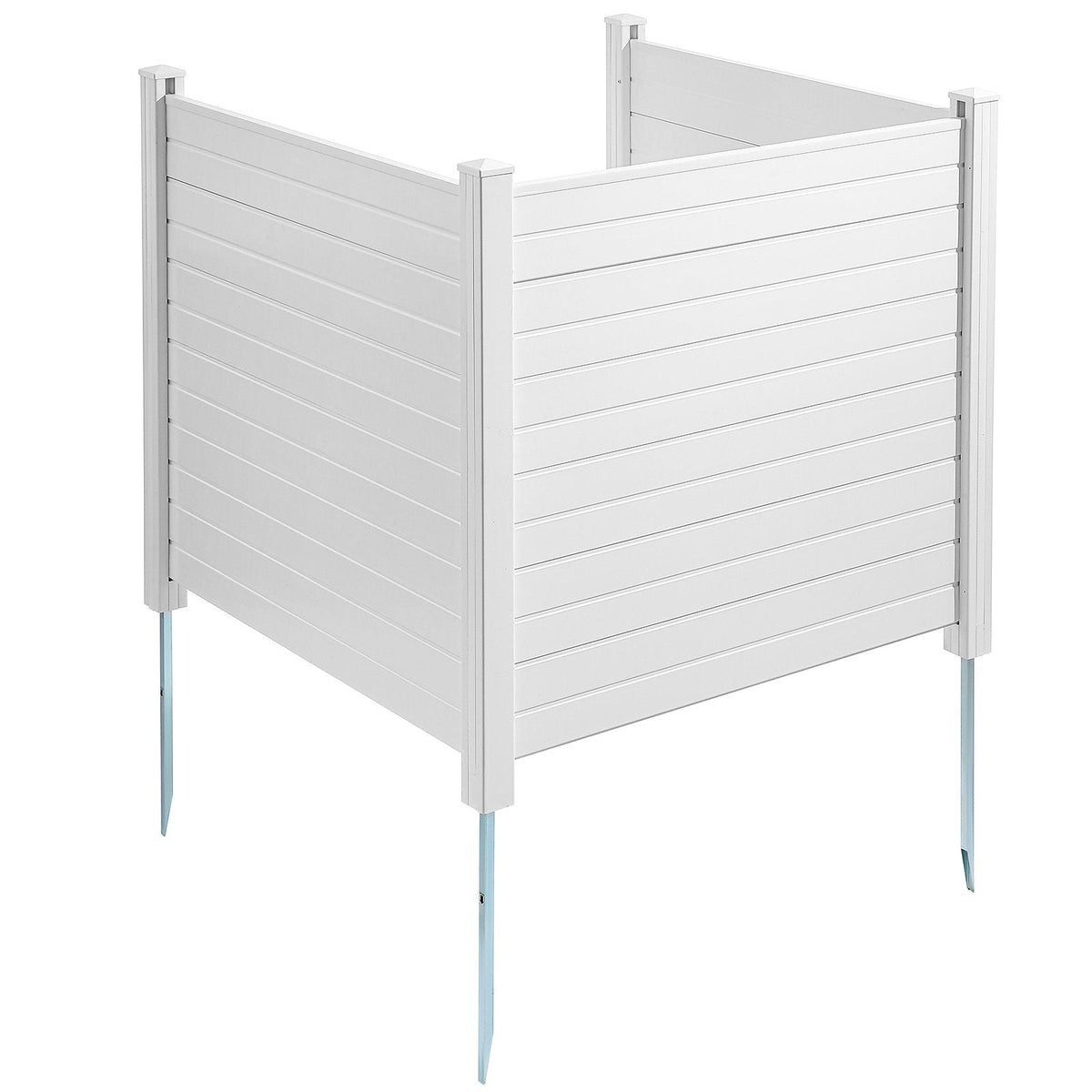 Outdoor Privacy Screens, 50" W x 50" H Air Conditioner Fence, Pool Equipment Enclosure, Horizontal Vinyl Privacy Fence, Perfect to Enclose Trash Can and A/C Units (3-Panel)