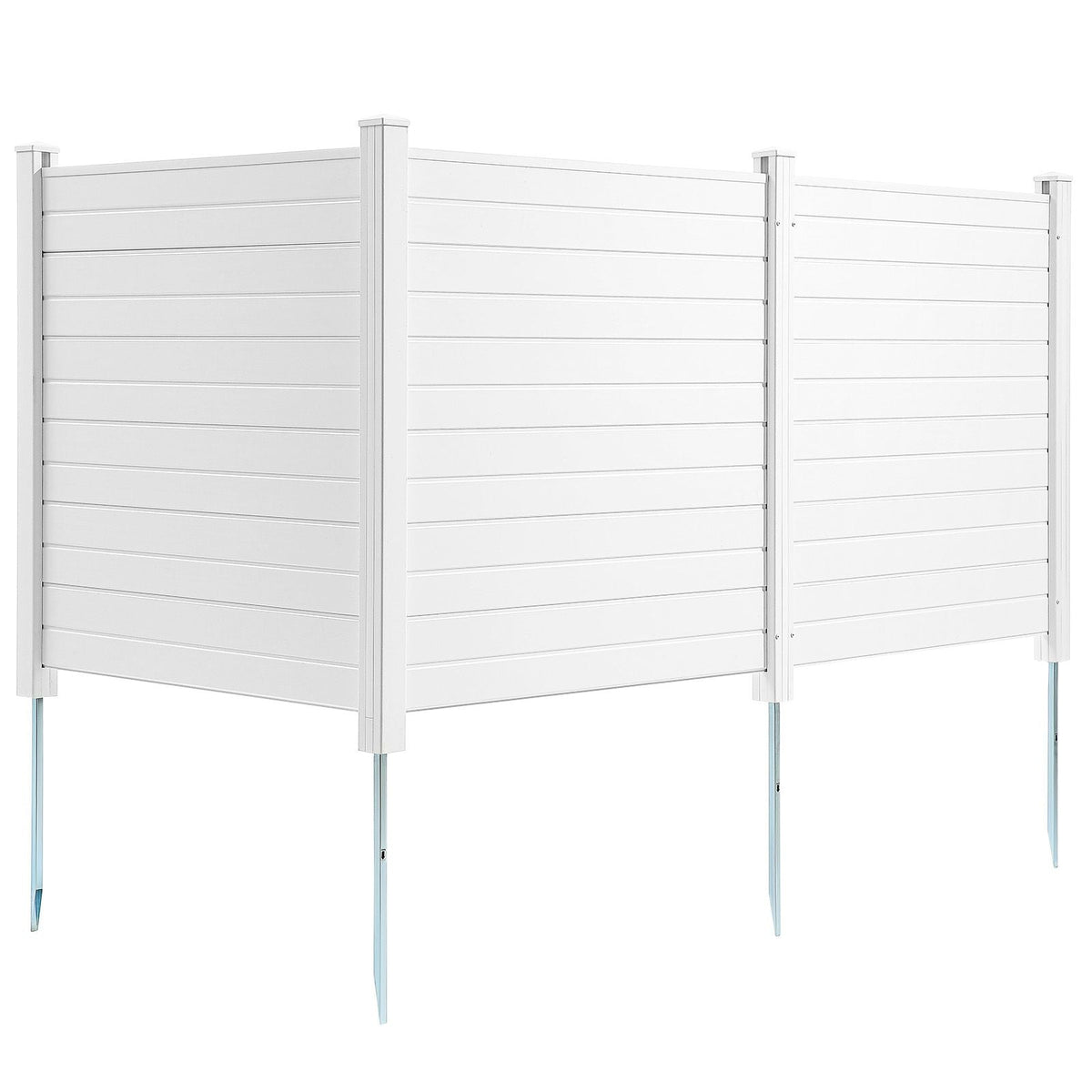 Outdoor Privacy Screens, 50" W x 50" H Air Conditioner Fence, Pool Equipment Enclosure, Horizontal Vinyl Privacy Fence, Perfect to Enclose Trash Can and A/C Units (3-Panel)
