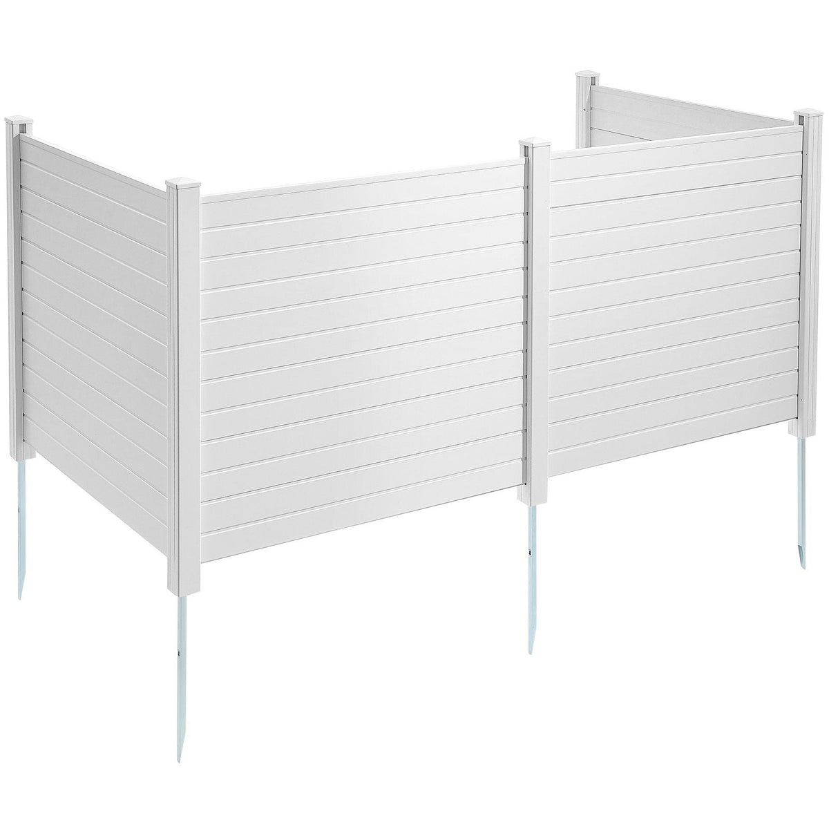 Outdoor Privacy Screens, 50" W x 50" H Air Conditioner Fence, Pool Equipment Enclosure, Horizontal Vinyl Privacy Fence, Perfect to Enclose Trash Can and A/C Units (4-Panel)