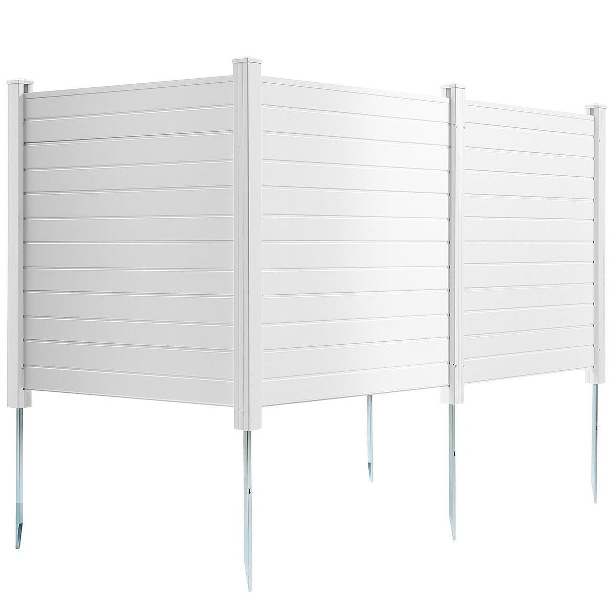 Outdoor Privacy Screens, 50" W x 50" H Air Conditioner Fence, Pool Equipment Enclosure, Horizontal Vinyl Privacy Fence, Perfect to Enclose Trash Can and A/C Units (4-Panel)