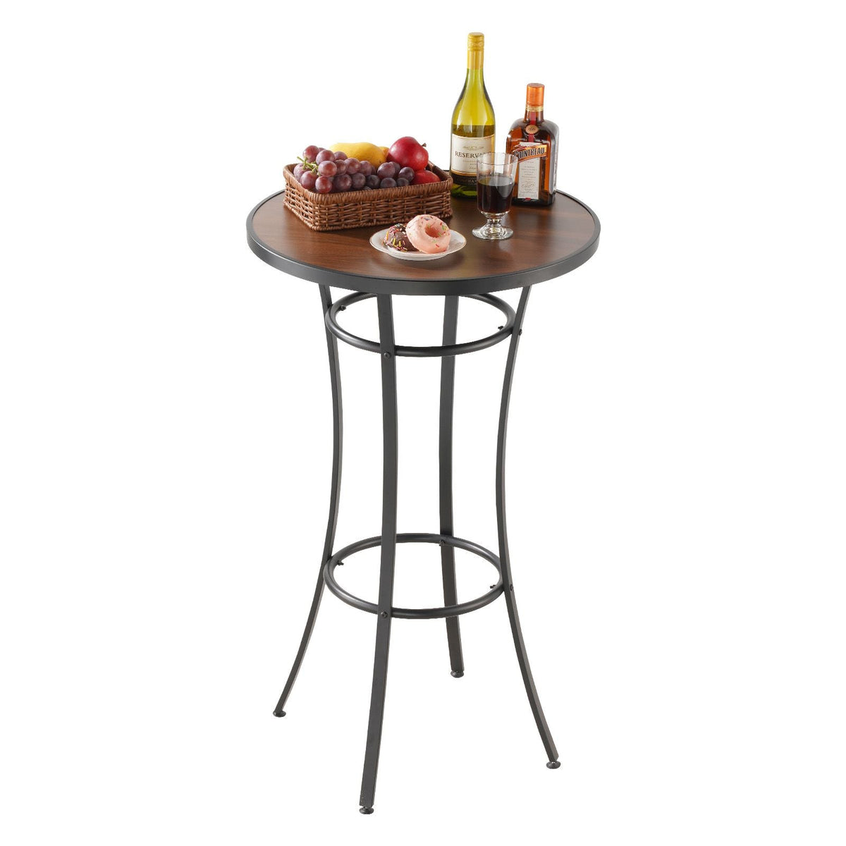 Outdoor Round Bar Table, 23.7 in Counter Bar Height Bistro Table, Patio Dining Tables with Easy-to-Clean Top & Sturdy Metal Frame, Indoor High Top Pub Tables for Small Places, Kitchen