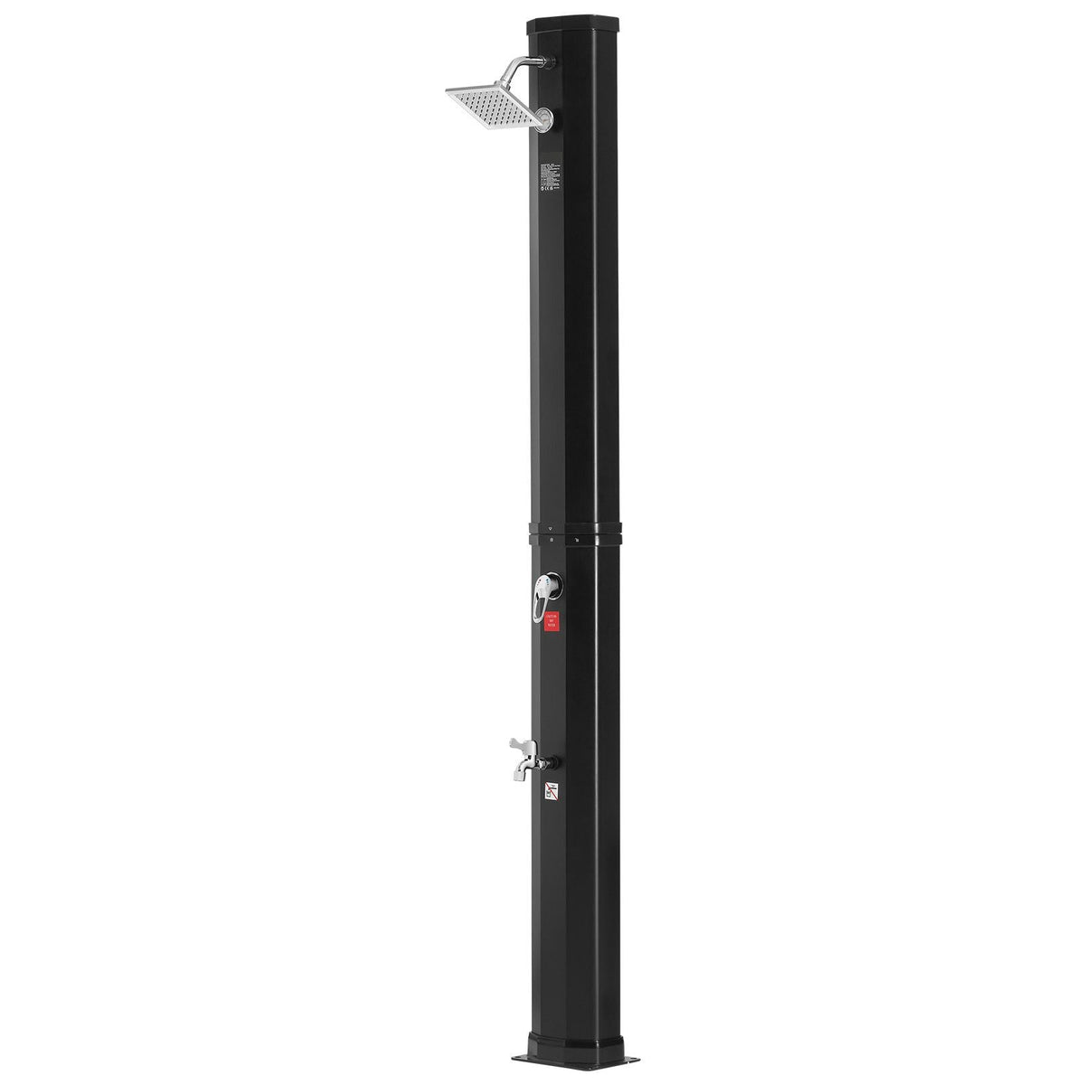 Outdoor Solar Heated Shower, 9.25 Gallon Poolside Shower Kit with Shower Head and Foot Shower Tap, Double Buckle Fast Assembly W/ Pre-Drilled Holes for Outdoor Backyard Poolside Beach Spa