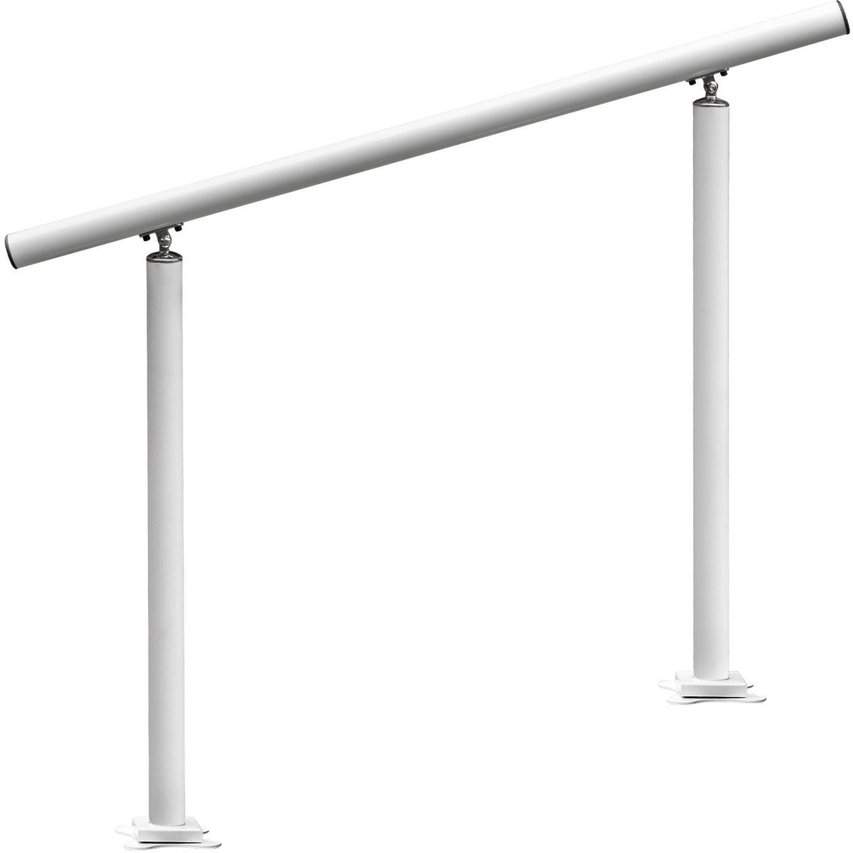Outdoor Stair Railing Kit, 3 FT Handrails 2-3 Steps, Adjustable Angle White Aluminum Stair Hand Rail for The Elderly, Handrails for Outdoor Steps