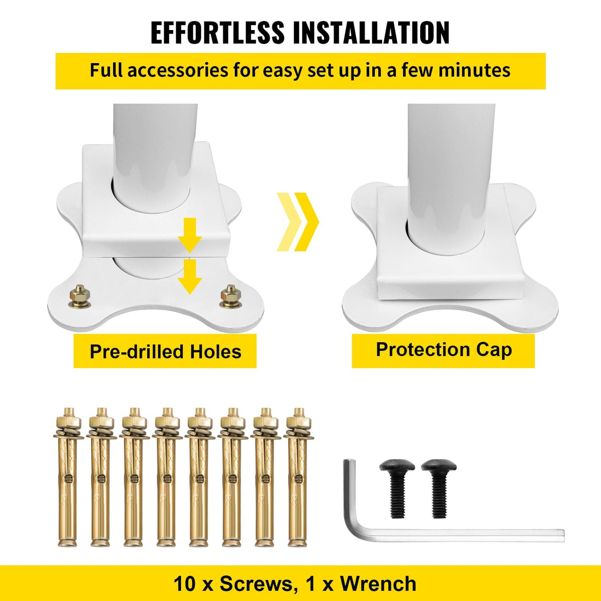 Outdoor Stair Railing Kit, 3 FT Handrails 2-3 Steps, Adjustable Angle White Aluminum Stair Hand Rail for The Elderly, Handrails for Outdoor Steps