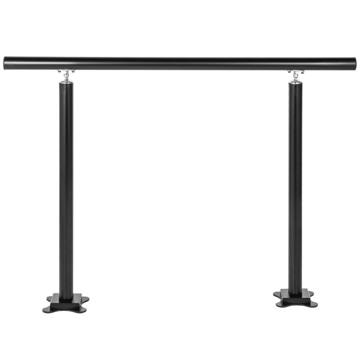 Outdoor Stair Railing Kit, 4 FT Handrails 1-4 Steps, Adjustable Angle Black Aluminum Stair Hand Rail for The Elderly, Handrails for Outdoor Steps