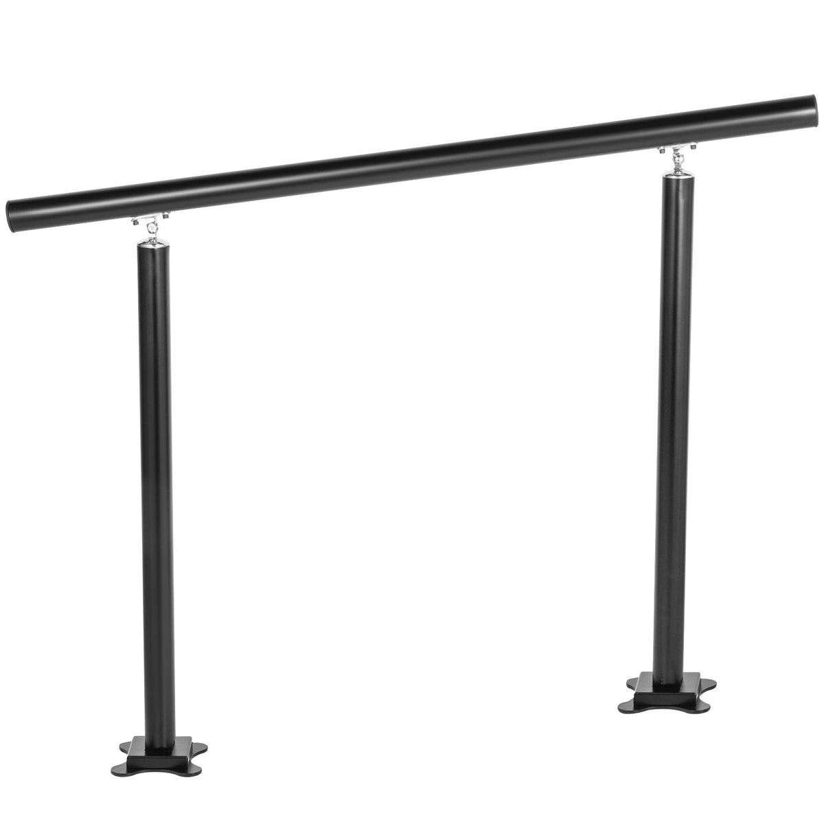 Outdoor Stair Railing Kit, 4 FT Handrails 1-4 Steps, Adjustable Angle Black Aluminum Stair Hand Rail for The Elderly, Handrails for Outdoor Steps