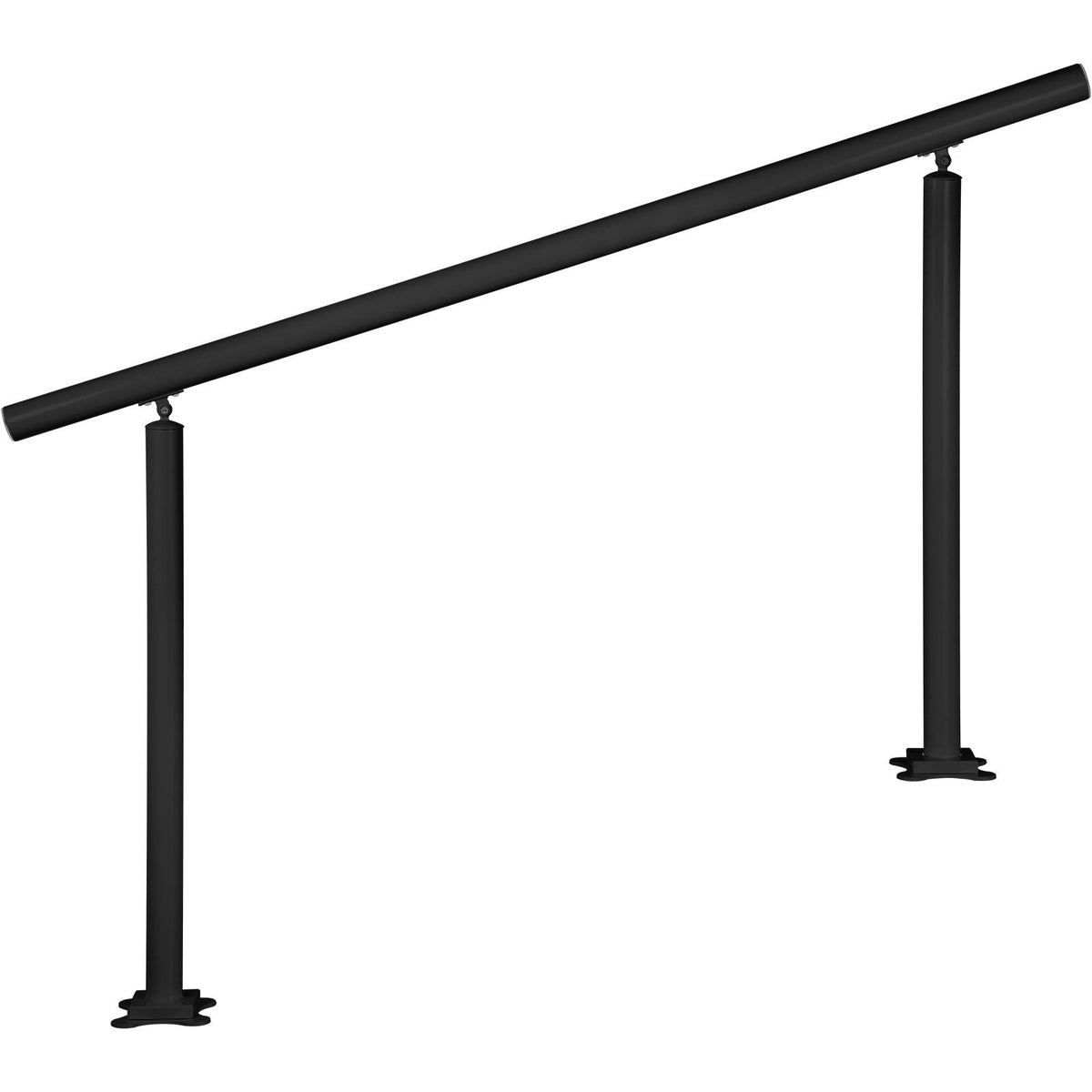 Outdoor Stair Railing Kit, 5 FT Handrails 0-5 Steps, Adjustable Angle Black Aluminum Stair Hand Rail for The Elderly, Handrails for Indoor & Outdoor Steps