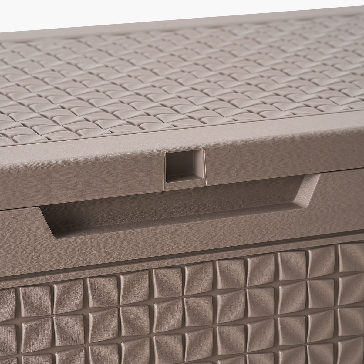Outdoor Storage Box, 100 Gallon Resin Deck Box, Backyard Outside Toy and Towel Storage Cabinet Waterproof, for Patio Furniture Cushions, Garden Tools, Pool Supplies & Package Delivery (Grey)