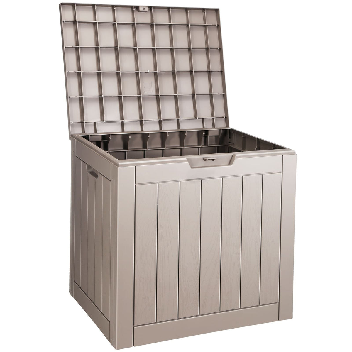 Outdoor Storage Box, 31 Gallon Resin Deck Box, Backyard Outside Toy and Towel Storage Cabinet Waterproof, for Patio Furniture Cushions, Garden Tools, Pool Supplies & Package Delivery (Grey)