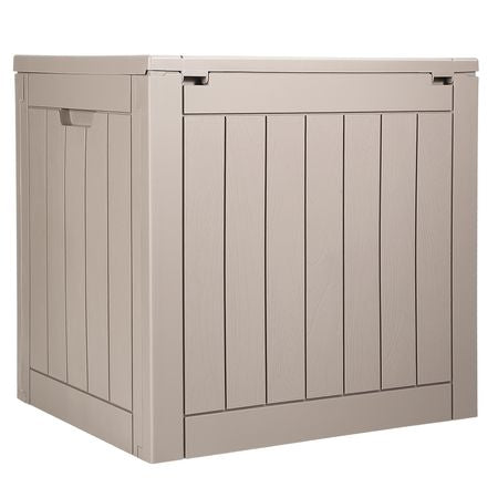 Outdoor Storage Box, 31 Gallon Resin Deck Box, Backyard Outside Toy and Towel Storage Cabinet Waterproof, for Patio Furniture Cushions, Garden Tools, Pool Supplies & Package Delivery (Grey)