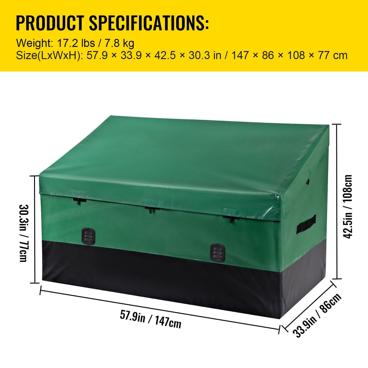 Outdoor Storage Box Patio Deck Box 230 Gallon Waterproof PE Tarpaulin