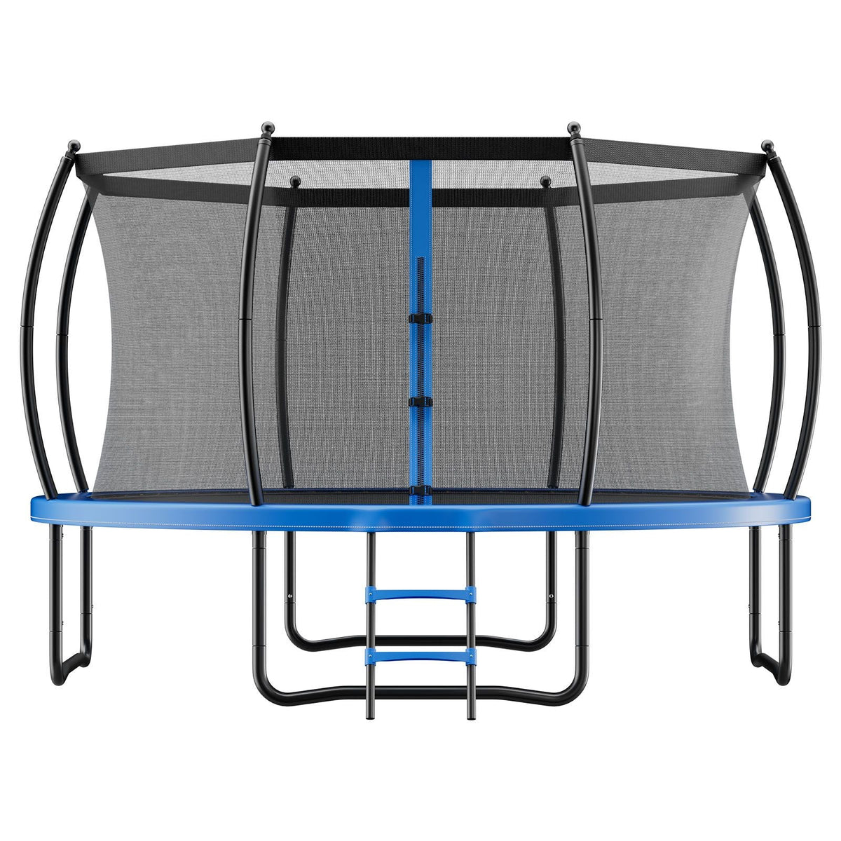 Outdoor Trampoline, 10FT Recreational Trampoline, ASTM Approved Trampolines with Enclosure Net & Thickened Pad, Max 265 lbs Weight Capacity, Anti-Rust Backyard Trampolines for Kids & Adults