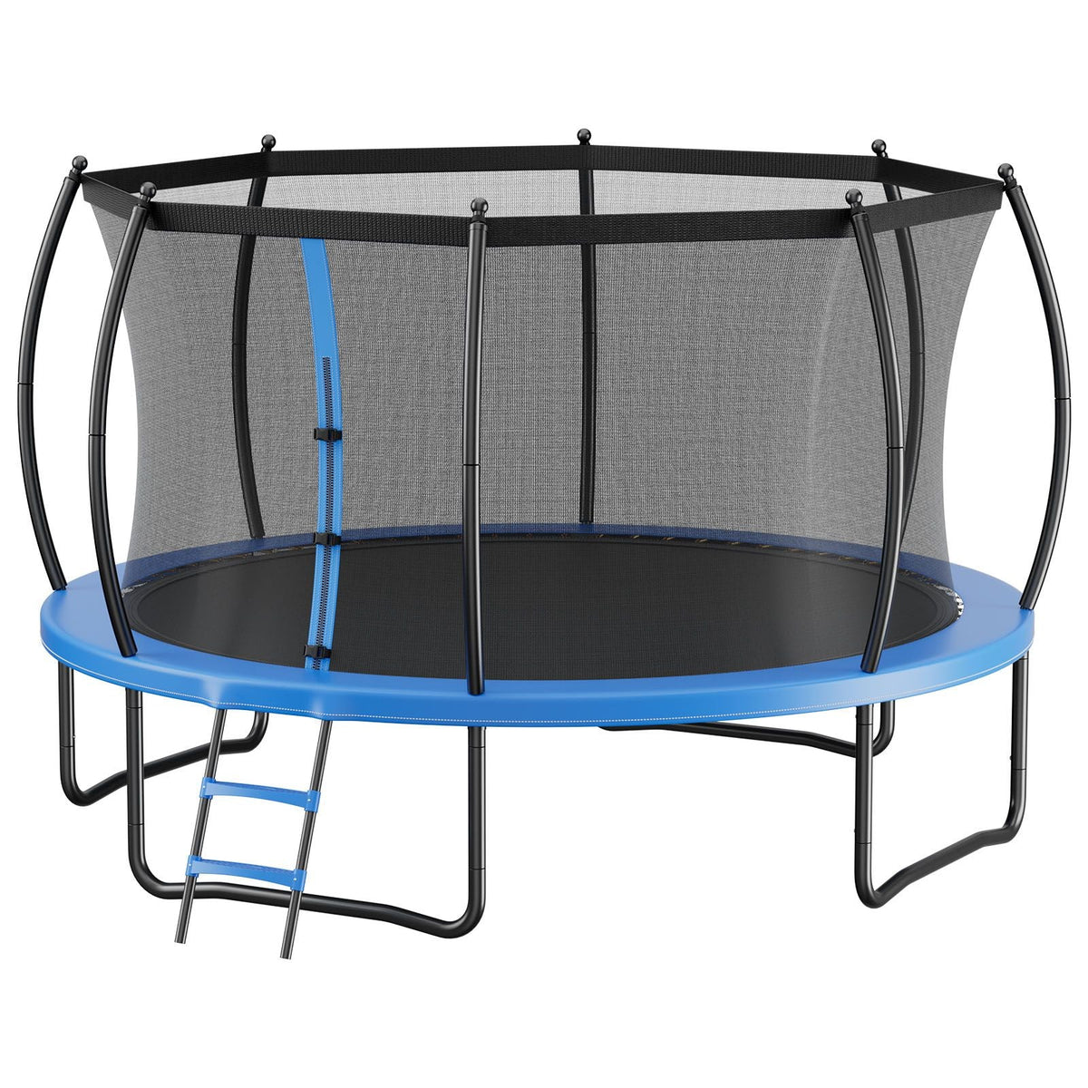 Outdoor Trampoline, 10FT Recreational Trampoline, ASTM Approved Trampolines with Enclosure Net & Thickened Pad, Max 265 lbs Weight Capacity, Anti-Rust Backyard Trampolines for Kids & Adults