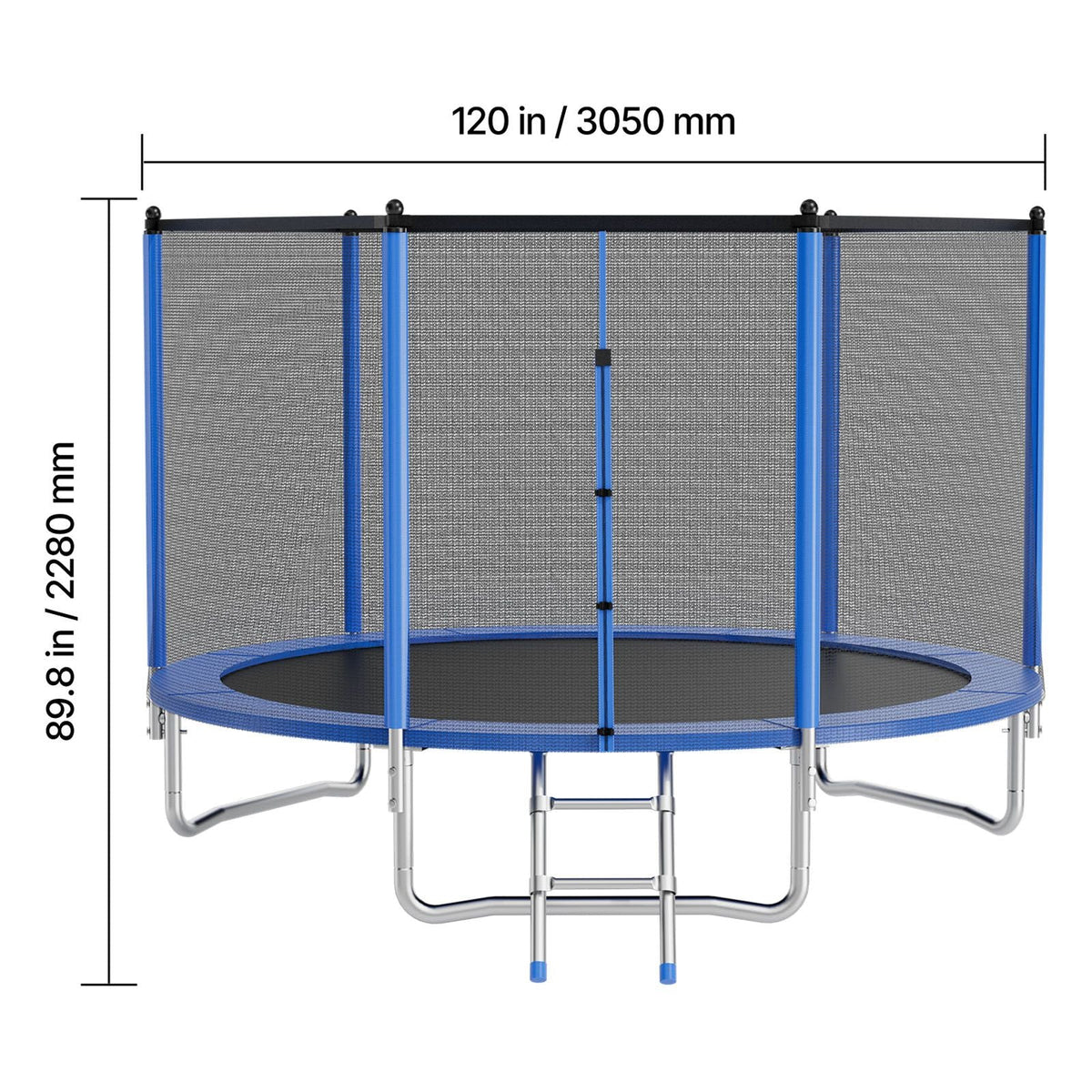 Outdoor Trampoline, 10FT Round Recreational Trampoline with Enclosure Net, ASTM Approved, Heavy Duty Trampolines, Max 330 lbs Weight Capacity, Anti-Rust Backyard Trampolines for Kids & Adults
