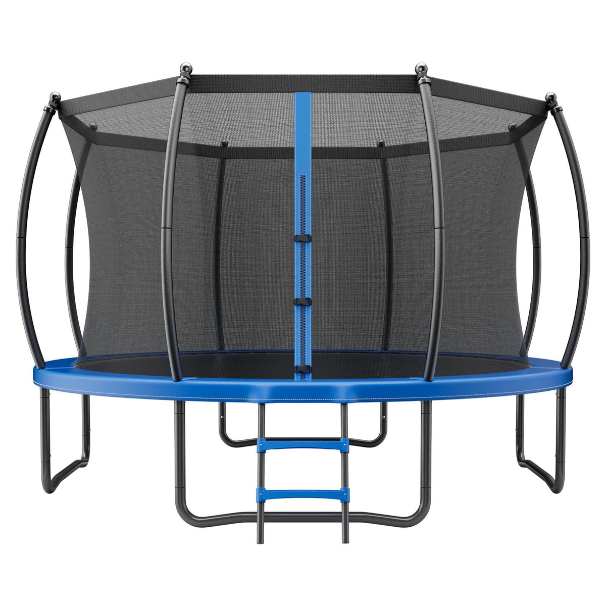 Outdoor Trampoline, 12FT Recreational Trampoline, ASTM Approved Trampolines with Enclosure Net & Thickened Pad, Max 400 lbs Weight Capacity, Anti-Rust Backyard Trampolines for Kids & Adults
