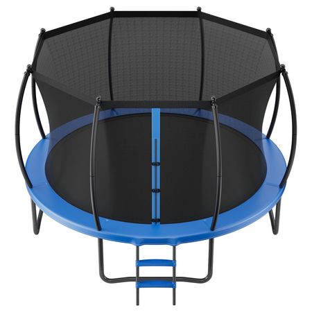 Outdoor Trampoline, 12FT Recreational Trampoline, ASTM Approved Trampolines with Enclosure Net & Thickened Pad, Max 400 lbs Weight Capacity, Anti-Rust Backyard Trampolines for Kids & Adults