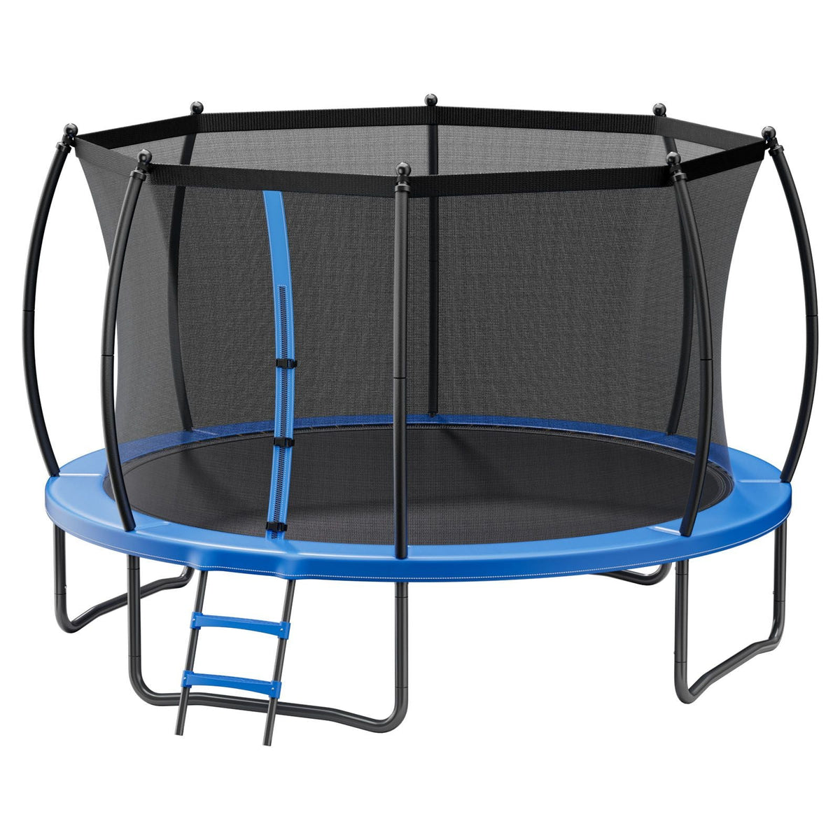 Outdoor Trampoline, 12FT Recreational Trampoline, ASTM Approved Trampolines with Enclosure Net & Thickened Pad, Max 400 lbs Weight Capacity, Anti-Rust Backyard Trampolines for Kids & Adults