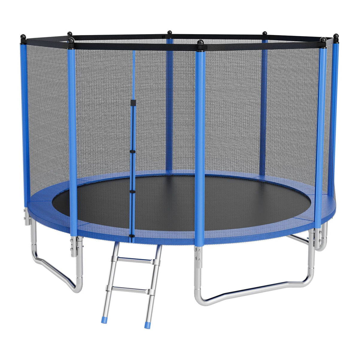 Outdoor Trampoline, 12FT Round Recreational Trampoline with Enclosure Net, ASTM Approved, Heavy Duty Trampolines, Max 400 lbs Weight Capacity, Anti-Rust Backyard Trampolines for Kids & Adults