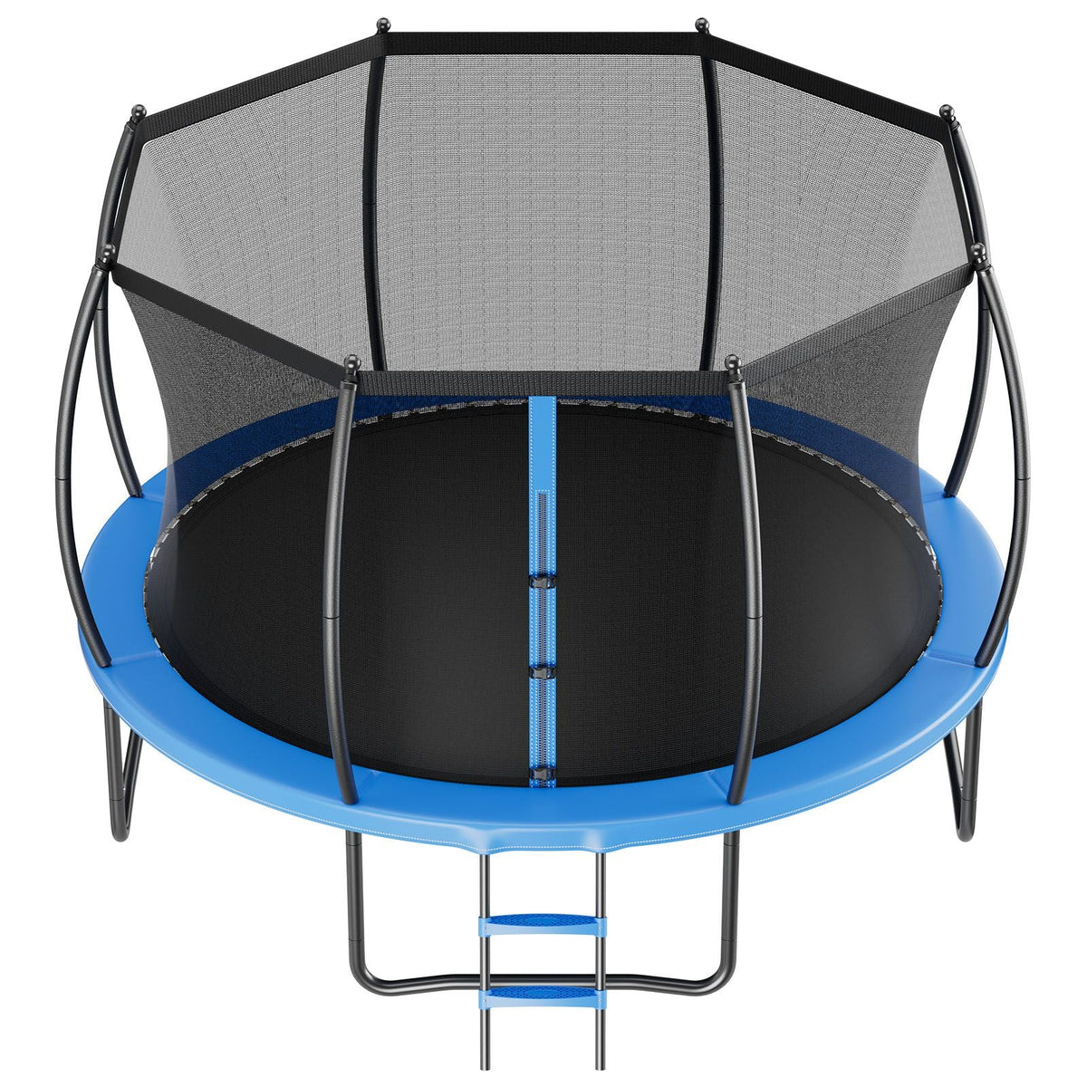 Outdoor Trampoline, 14FT Recreational Trampoline, ASTM Approved Trampolines with Enclosure Net & Thickened Pad, Max 450 lbs Weight Capacity, Anti-Rust Backyard Trampolines for Kids & Adults