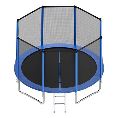 Outdoor Trampoline, 14FT Round Recreational Trampoline with Enclosure Net, ASTM Approved, Heavy Duty Trampolines, Max 450 lbs Weight Capacity, Anti-Rust Backyard Trampolines for Kids & Adults