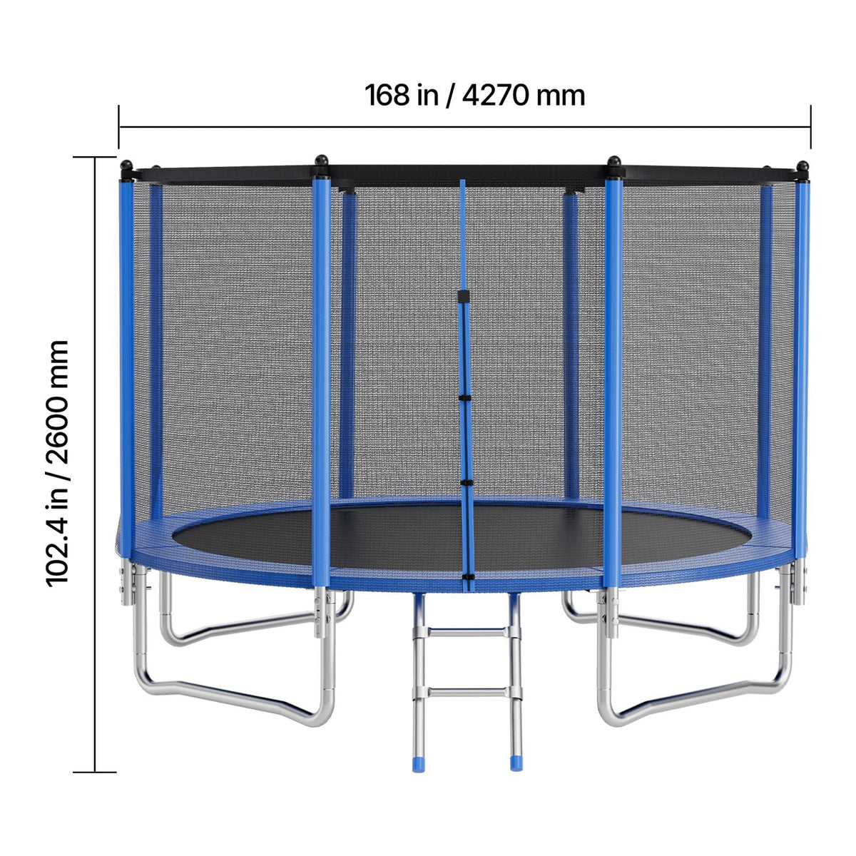 Outdoor Trampoline, 14FT Round Recreational Trampoline with Enclosure Net, ASTM Approved, Heavy Duty Trampolines, Max 450 lbs Weight Capacity, Anti-Rust Backyard Trampolines for Kids & Adults