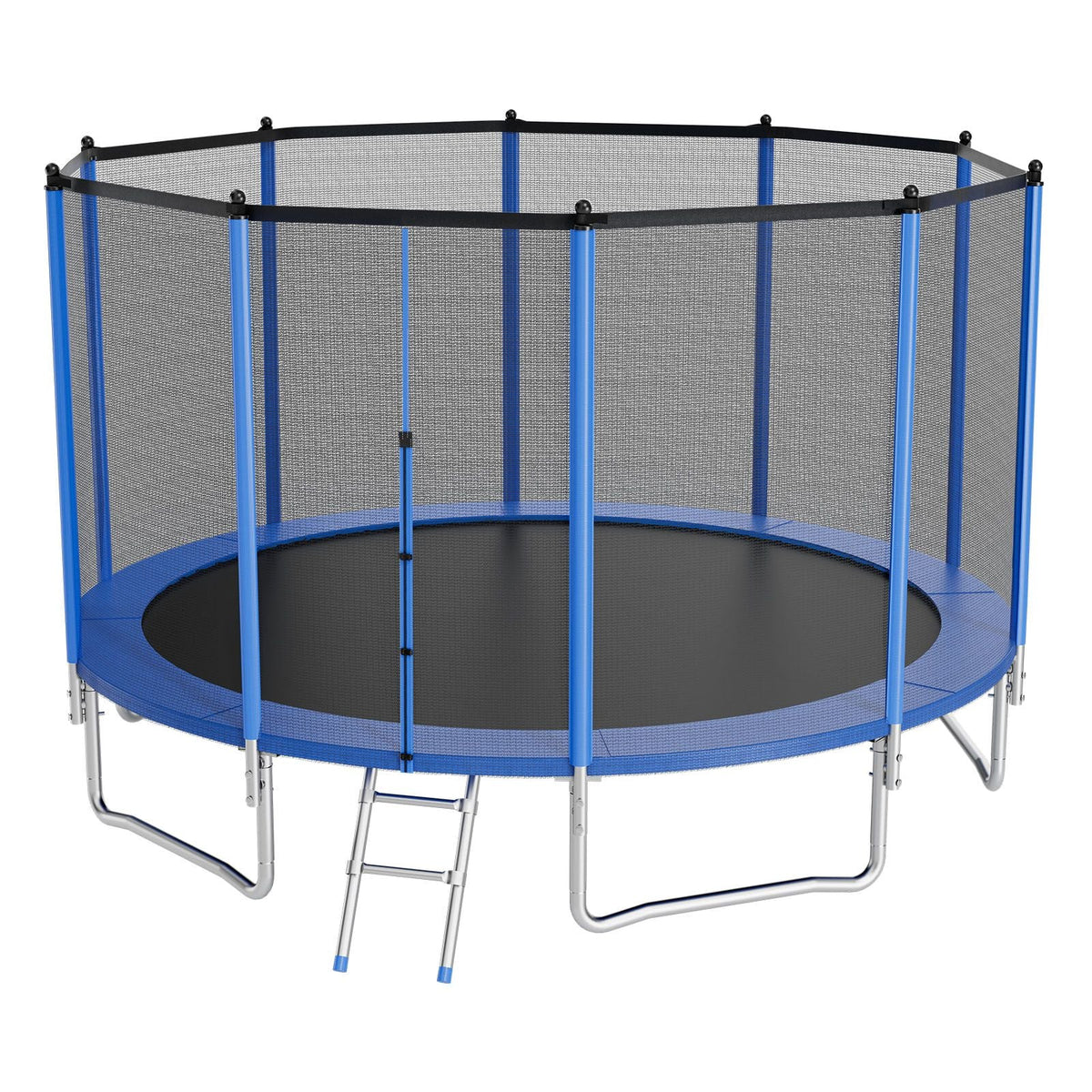Outdoor Trampoline, 15FT Round Recreational Trampoline with Enclosure Net, ASTM Approved, Heavy Duty Trampolines, Max 470 lbs Weight Capacity, Anti-Rust Backyard Trampolines for Kids & Adults