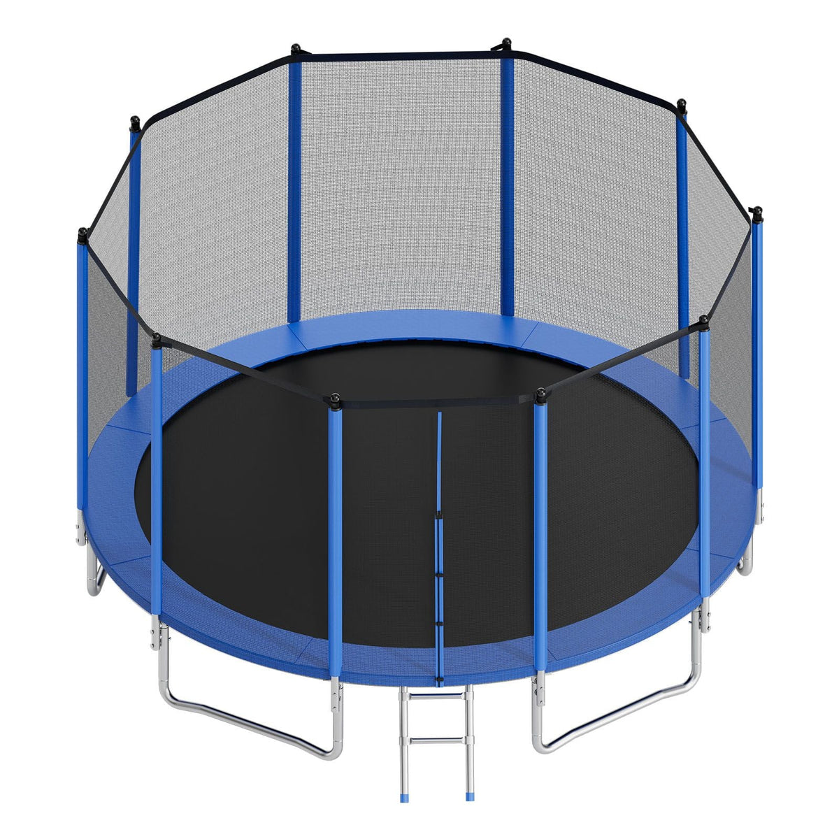 Outdoor Trampoline, 15FT Round Recreational Trampoline with Enclosure Net, ASTM Approved, Heavy Duty Trampolines, Max 470 lbs Weight Capacity, Anti-Rust Backyard Trampolines for Kids & Adults