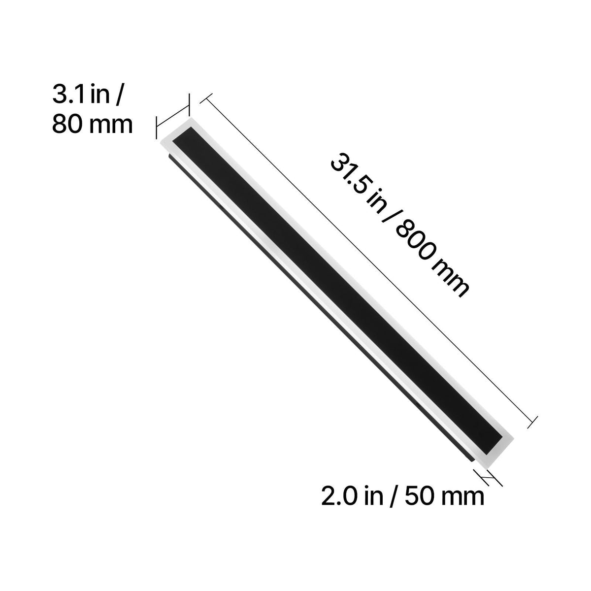Outdoor Wall Lights, 2 Pack, 31.5 Inch Long Strip Modern Exterior Wall Sconce Light Fixtures, 3000K Warm White, IP65 Waterproof Anti-Rust Outside Wall Mount Lighting, for House, Porch, Garage