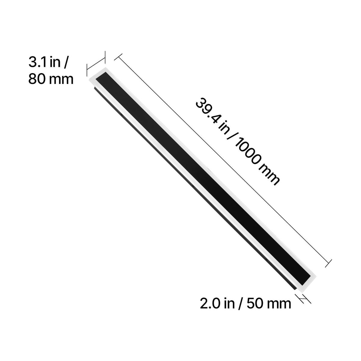 Outdoor Wall Lights, 2 Pack, 39.4 Inch Long Strip Modern Exterior Wall Sconce Light Fixtures, 3000K Warm White, IP65 Waterproof Anti-Rust Outside Wall Mount Lighting, for House, Porch, Garage