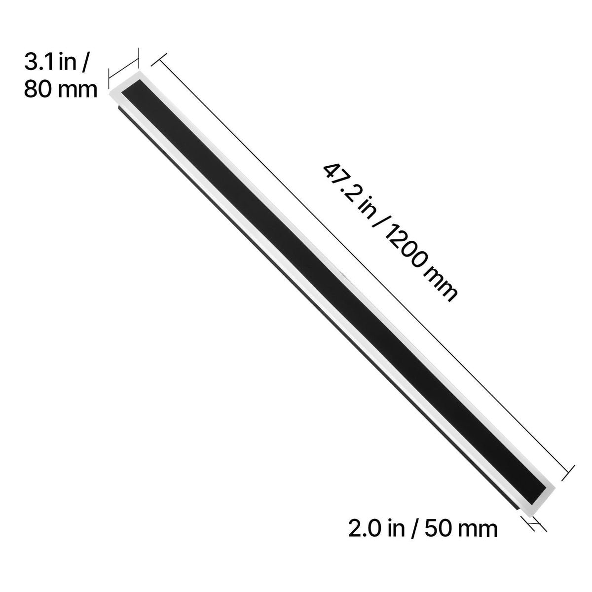 Outdoor Wall Lights, 2 Pack, 47.2 Inch Long Strip Modern Exterior Wall Sconce Light Fixtures, 3000K Warm White, IP65 Waterproof Anti-Rust Outside Wall Mount Lighting, for House, Porch, Garage