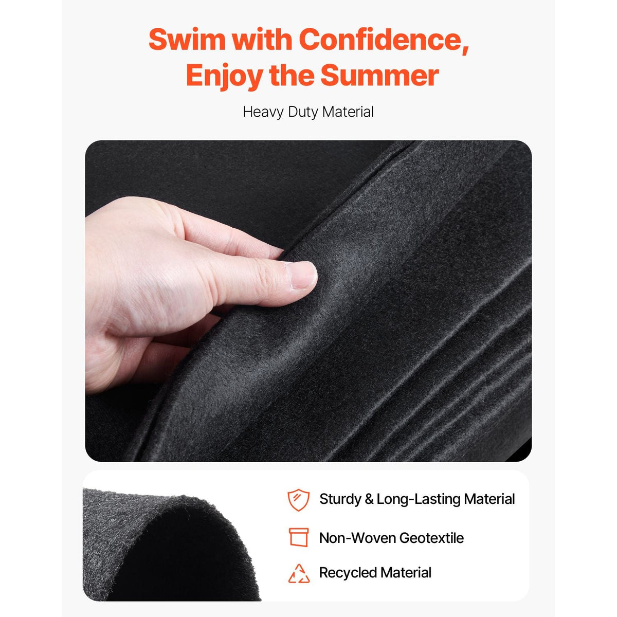 Oval Pool Liner Pad, 15 x 30 ft Pool Liner Pad for Above Ground Swimming Pools, Extra-Thick Pool Mat, Prevents Punctures, Recycled Geotextile Material Underlayment Pad, Extend Liner Life